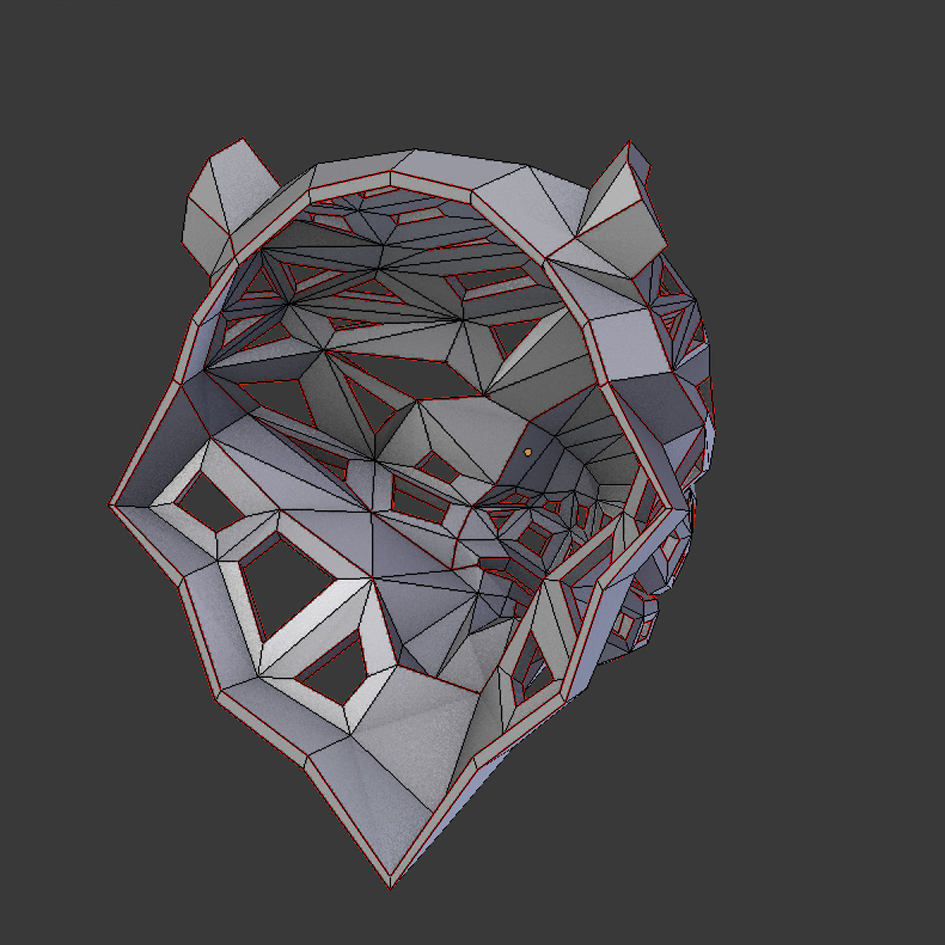 3D model of a polygonal head of a leopard 3D print model_22