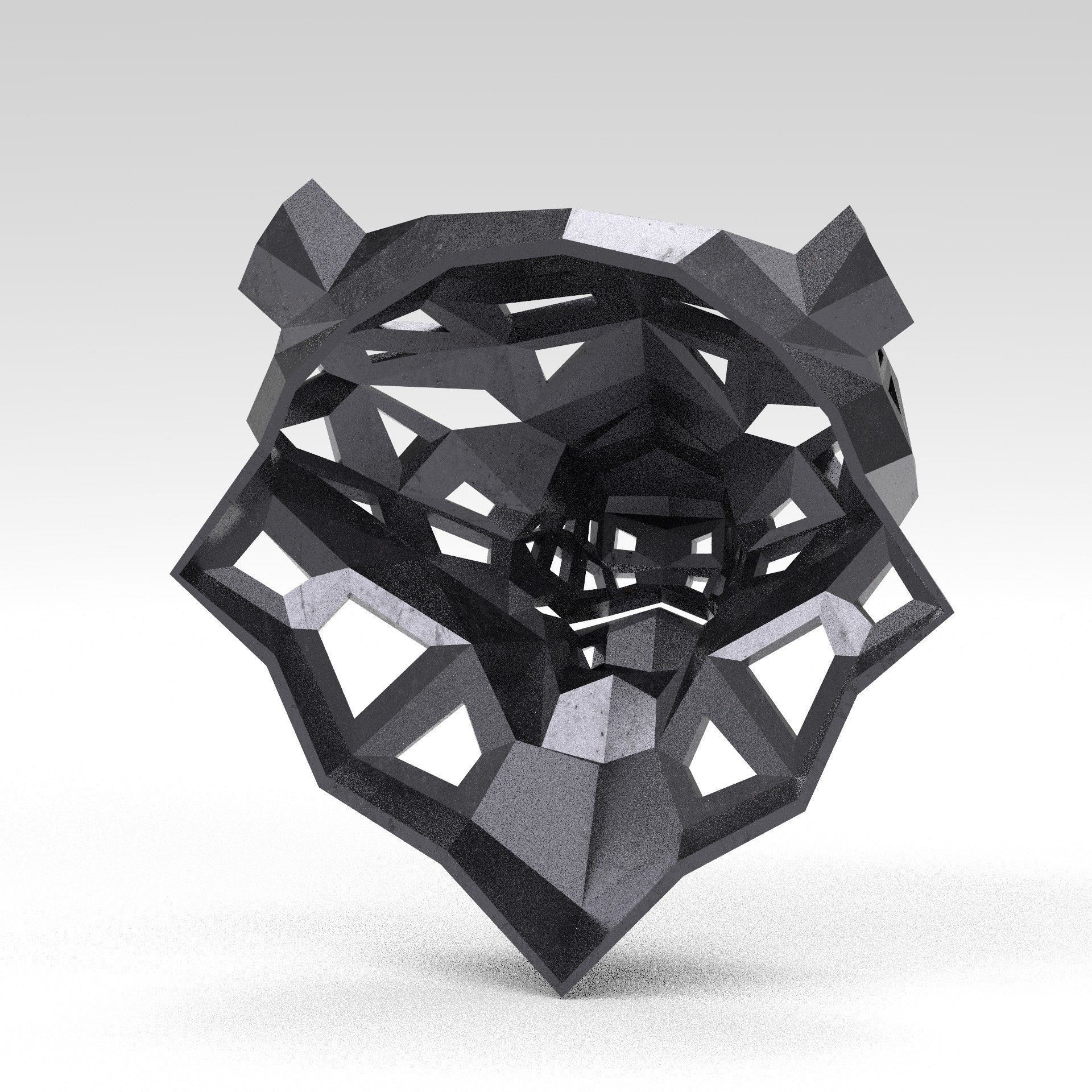 3D model of a polygonal head of a leopard 3D print model_19