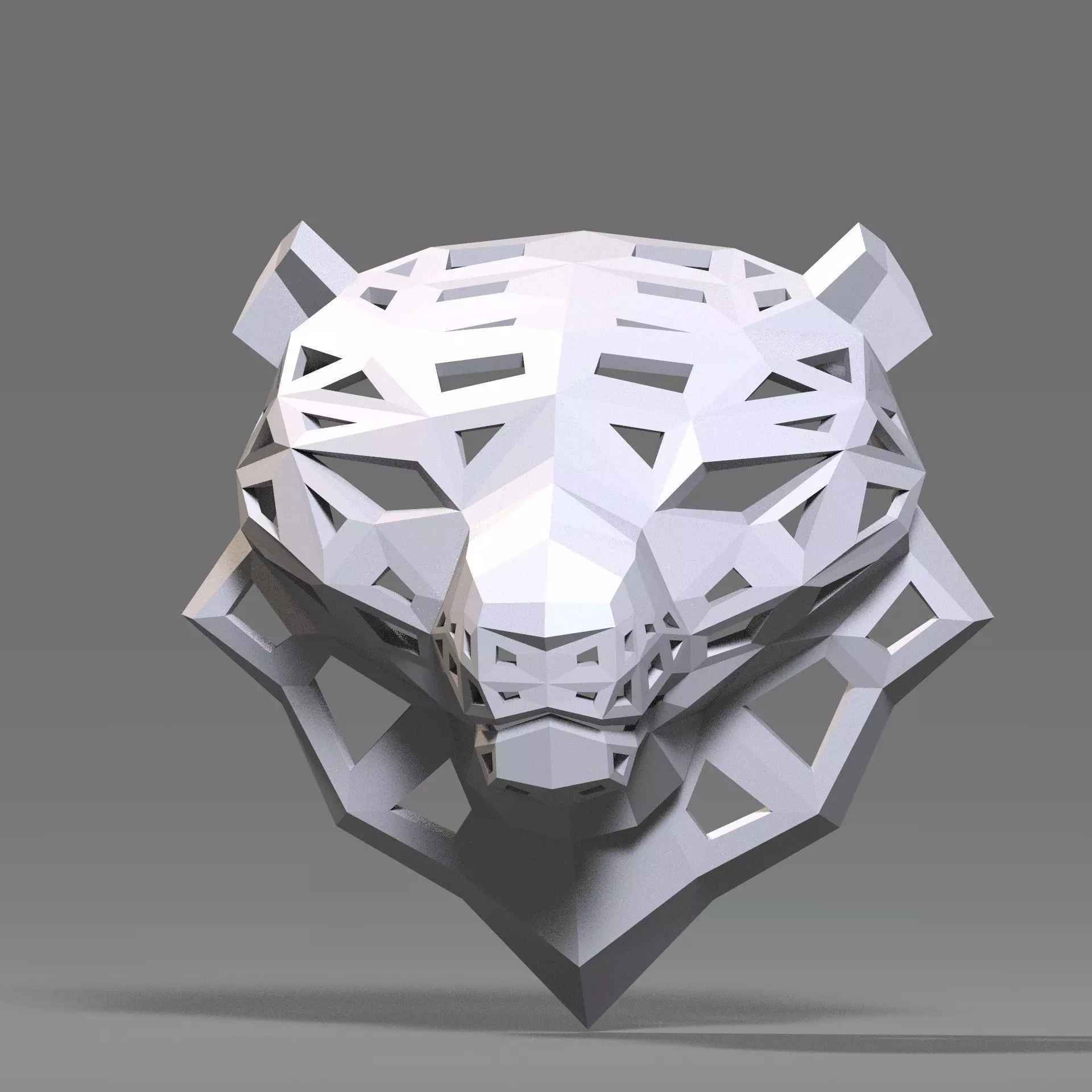 3D model of a polygonal head of a leopard 3D print model_0