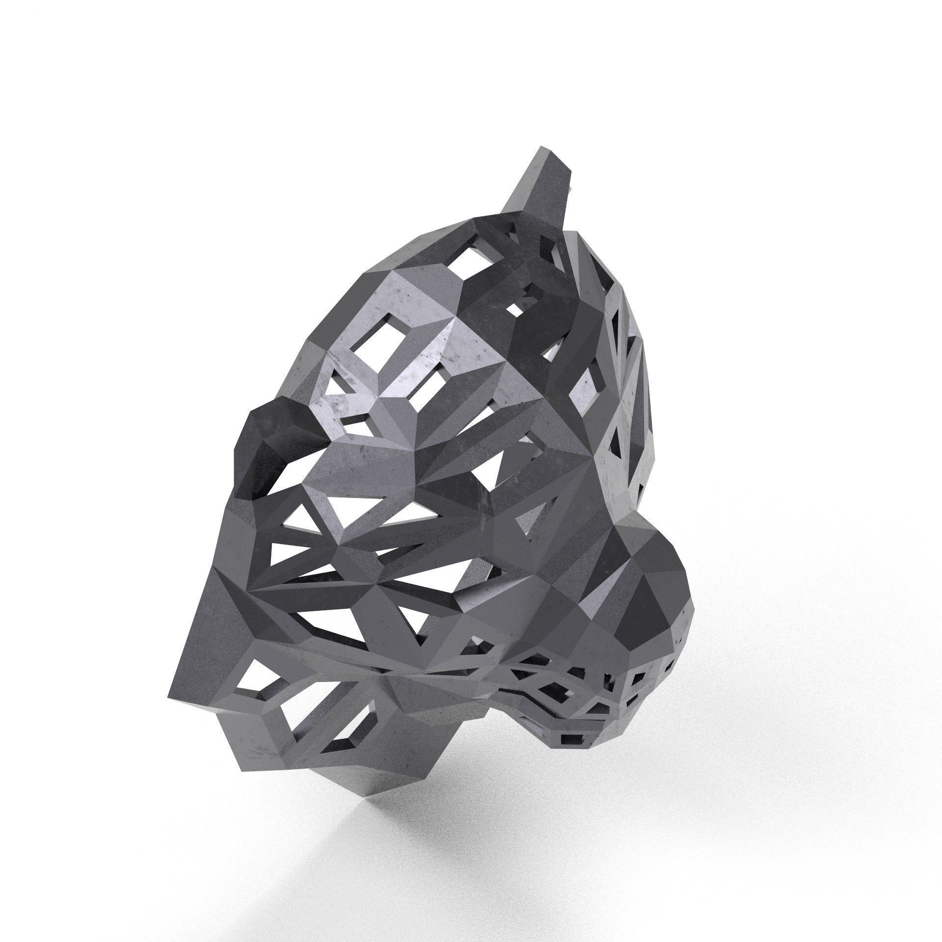3D model of a polygonal head of a leopard 3D print model_18