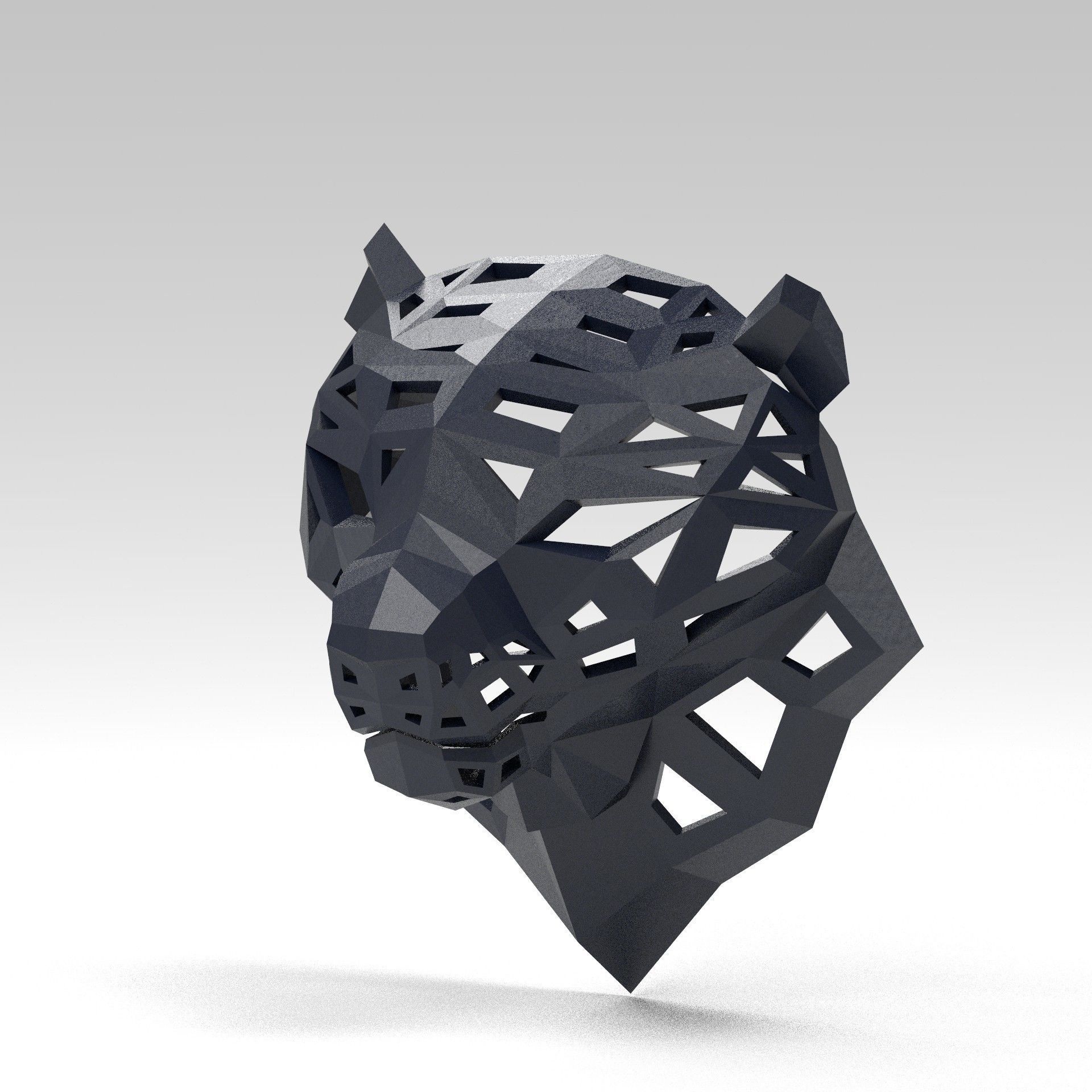 3D model of a polygonal head of a leopard 3D print model_20