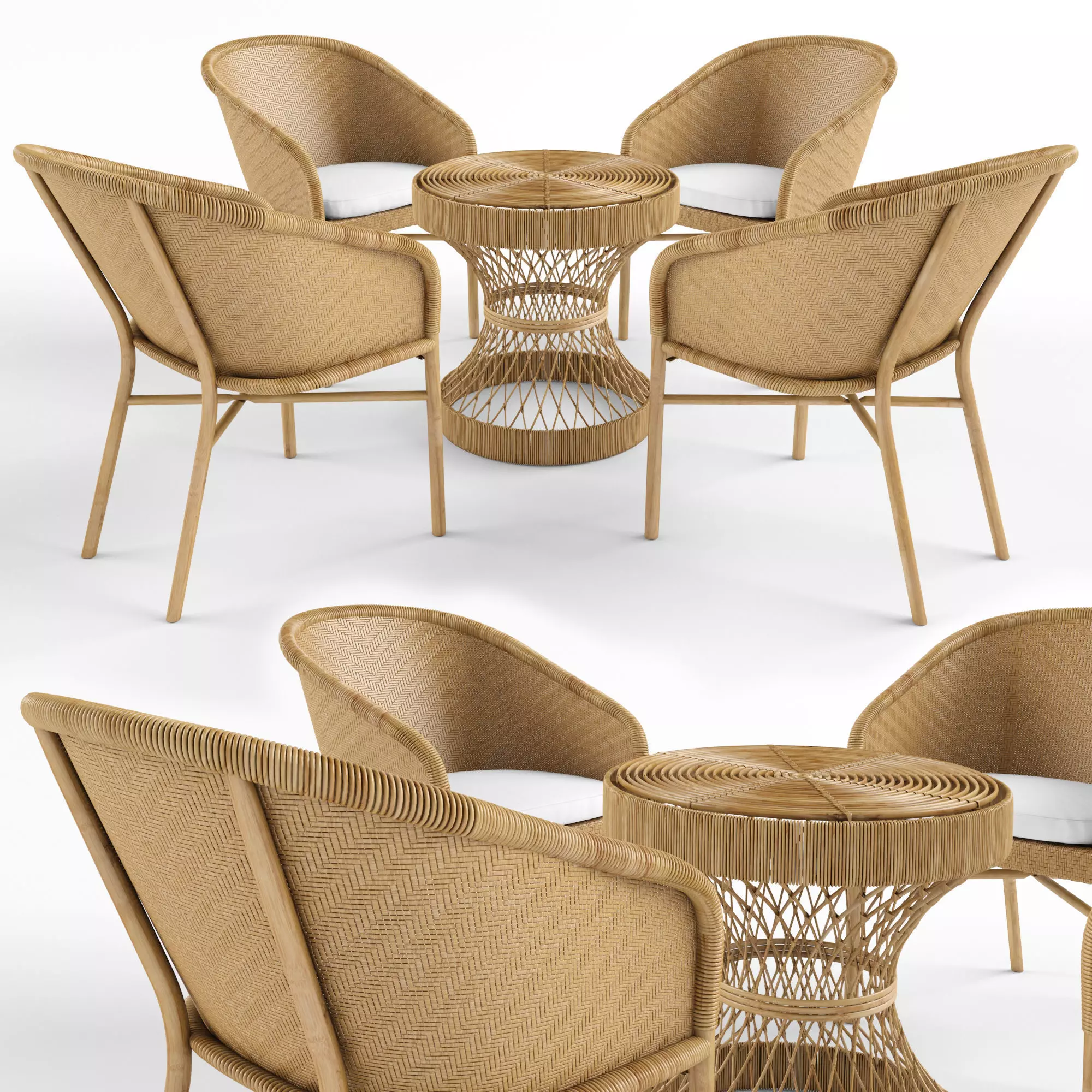 natural rattan furniture 3D model
