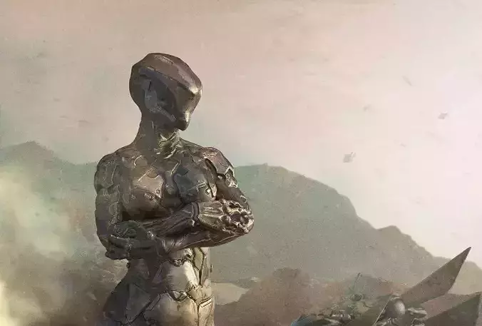 Sci-fi female character figurine for 3D printing