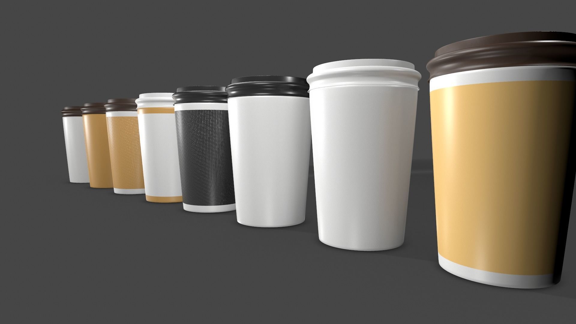 3D Paper Coffee Cups model 3D model_2