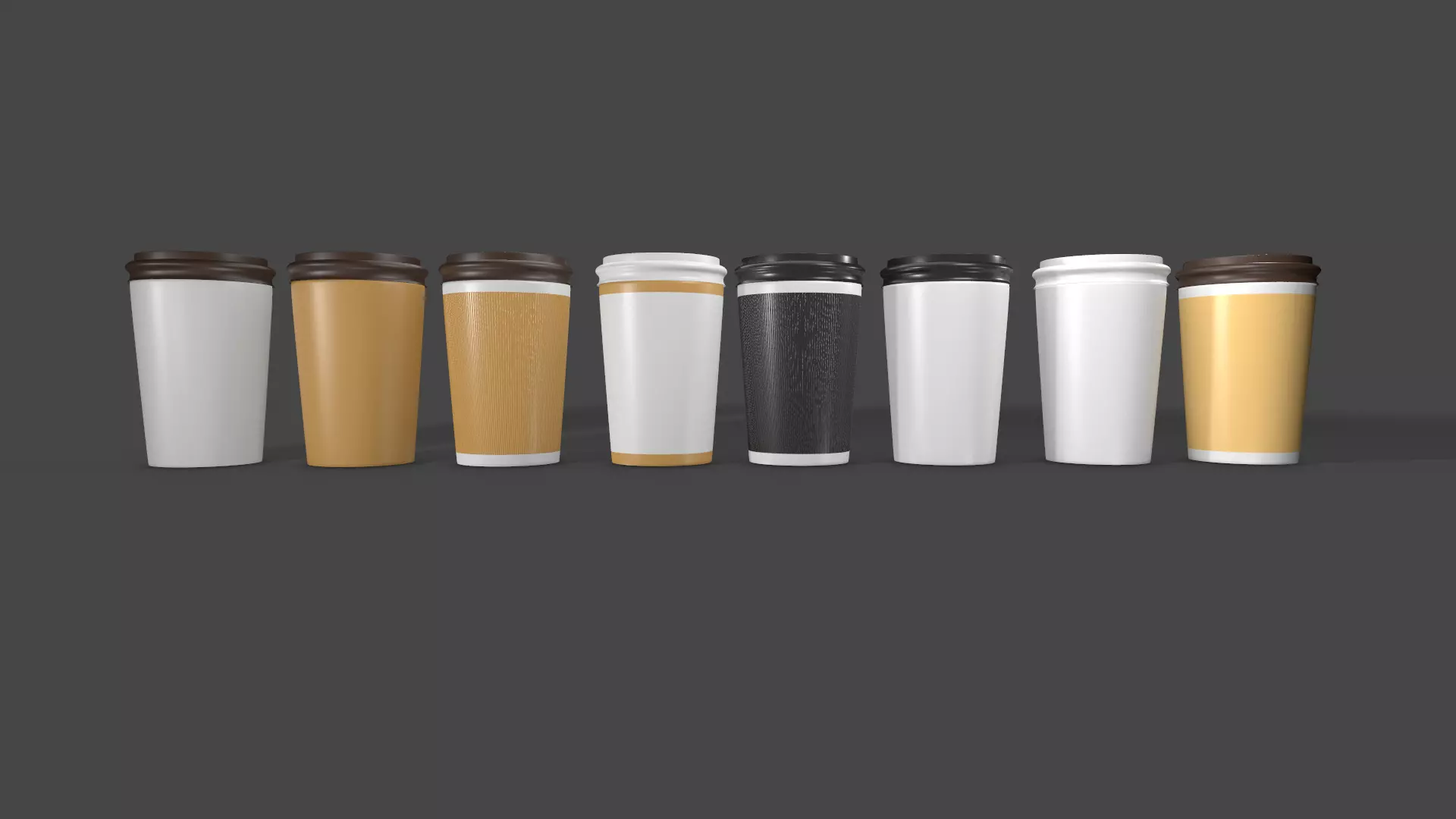 3D Paper Coffee Cups model 3D model_0