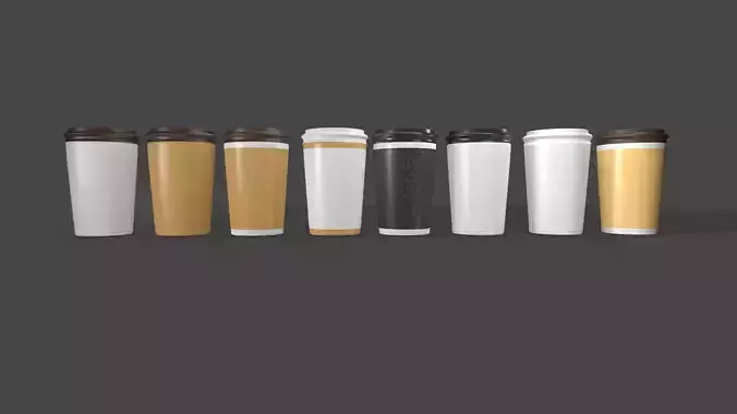 3D Paper Coffee Cups model