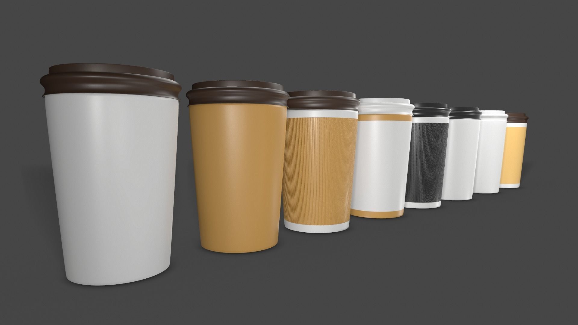 3D Paper Coffee Cups model 3D model_12