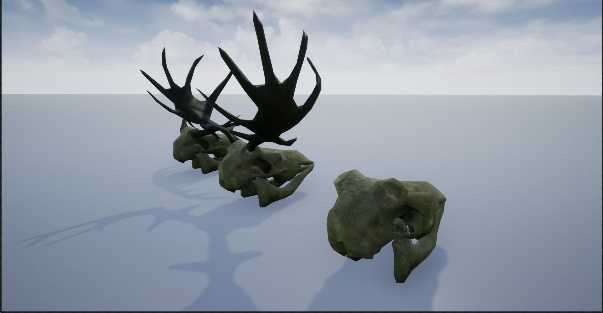 Animal Skulls and Antlers Low-poly 3D model_13