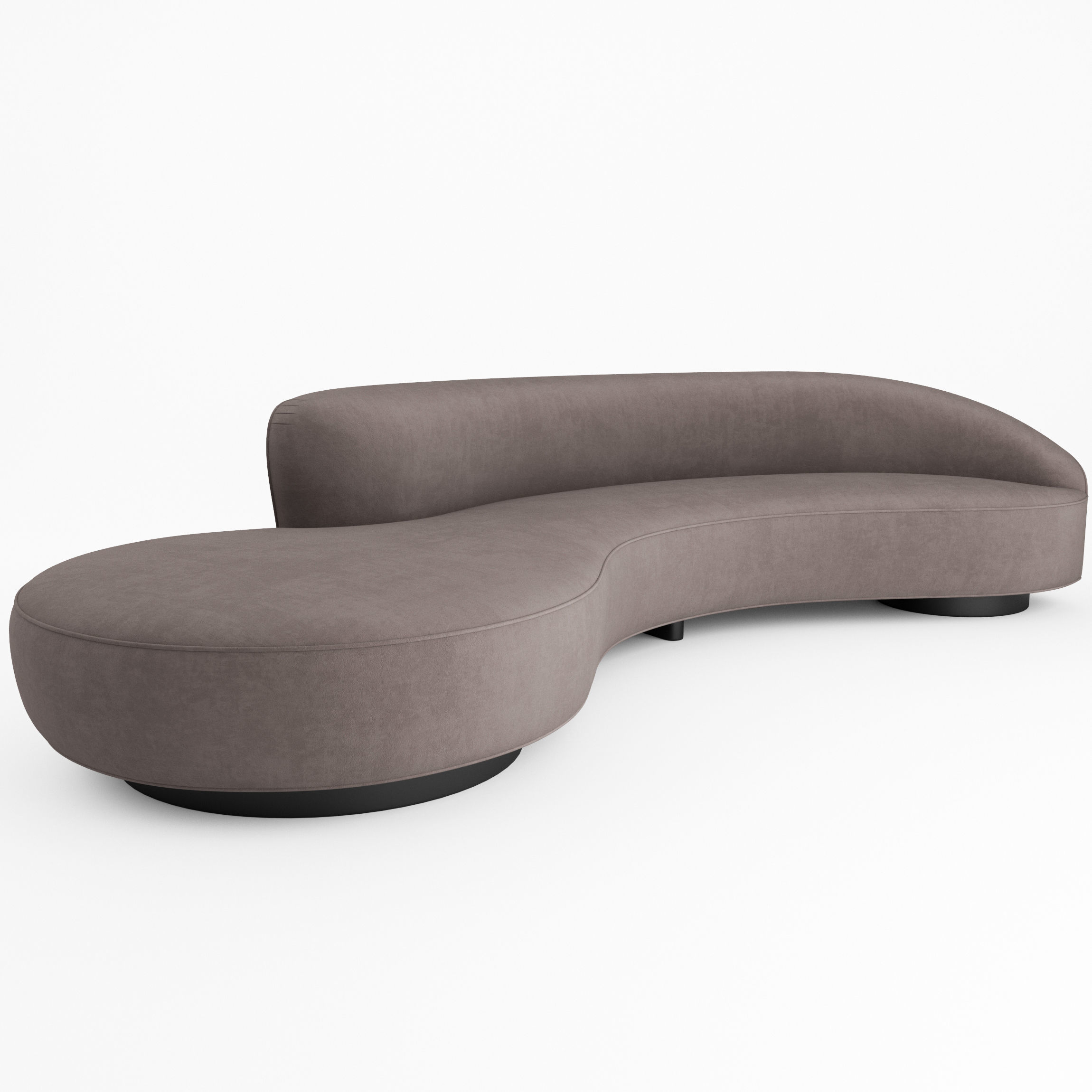 Serpentine Sofa with Arm by Vladimir Kagan 3D model_2