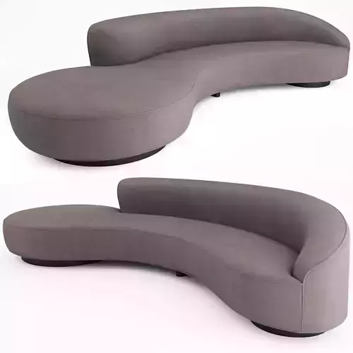 Serpentine Sofa with Arm by Vladimir Kagan