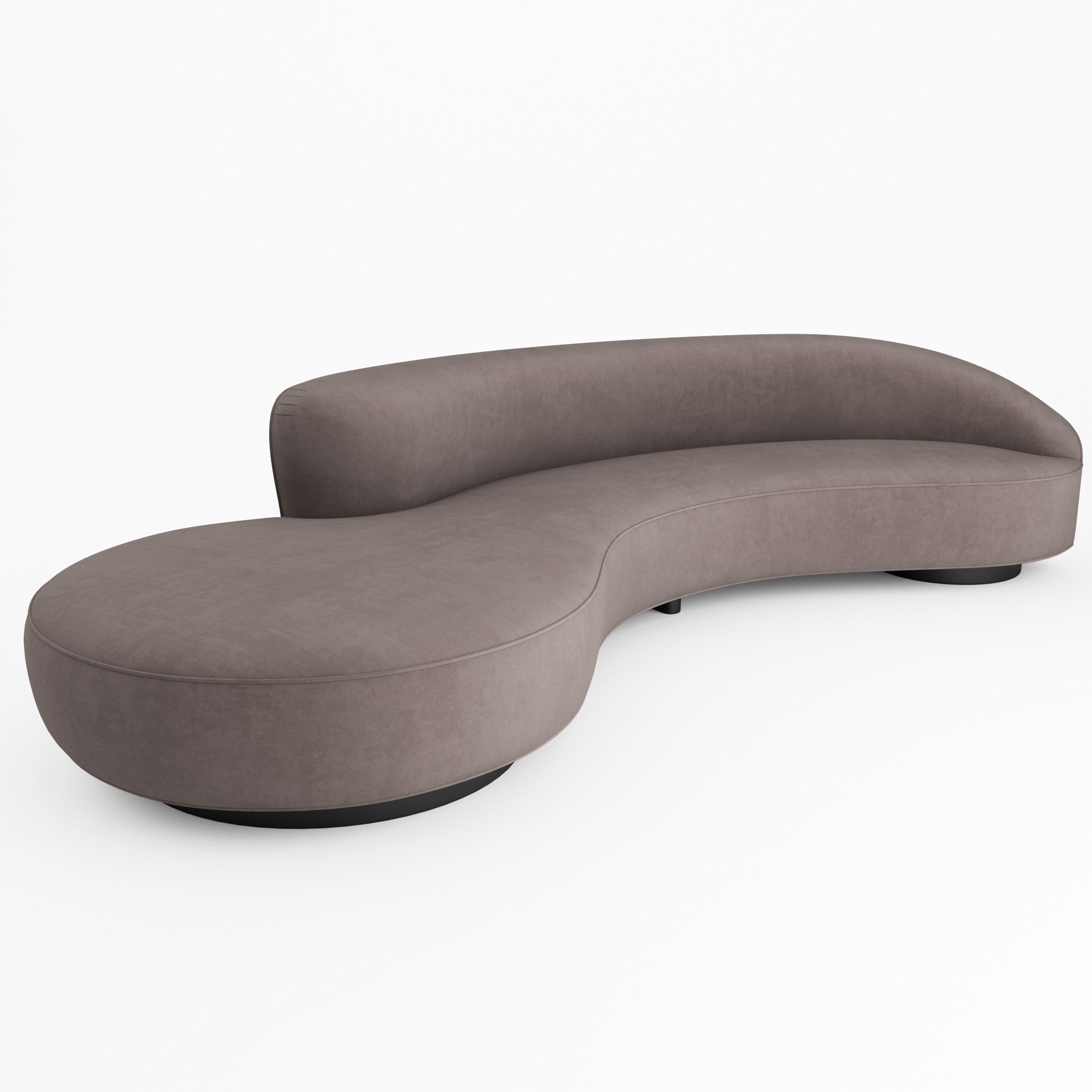 Serpentine Sofa with Arm by Vladimir Kagan 3D model_3