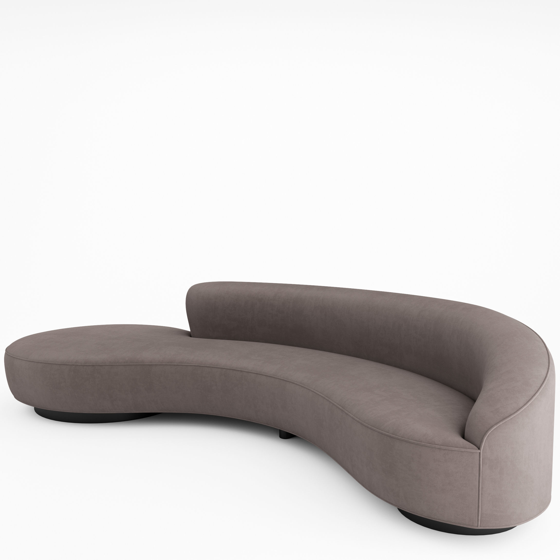 Serpentine Sofa with Arm by Vladimir Kagan 3D model_1