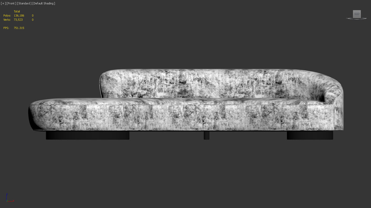 Serpentine Sofa with Arm by Vladimir Kagan 3D model_8