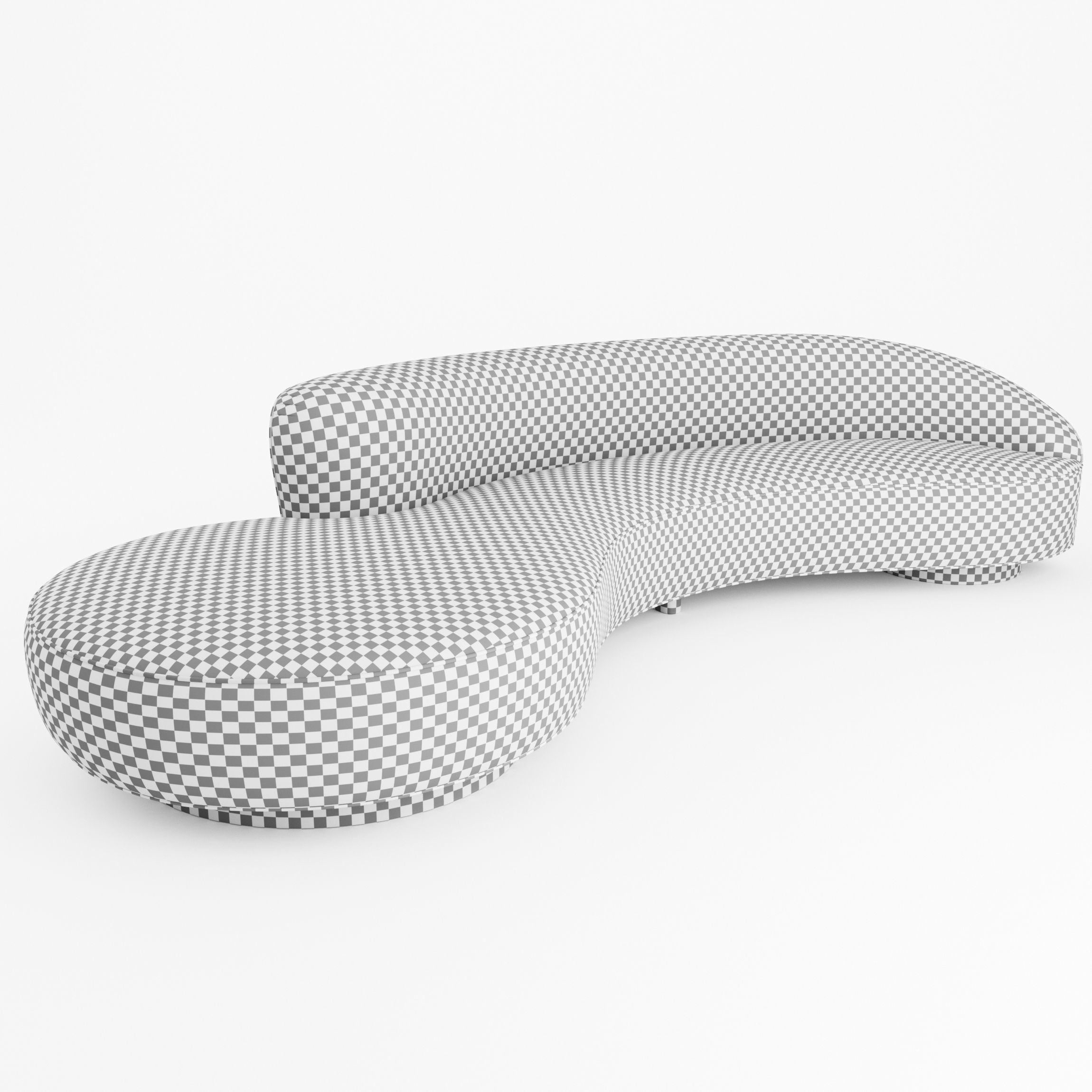 Serpentine Sofa with Arm by Vladimir Kagan 3D model_4
