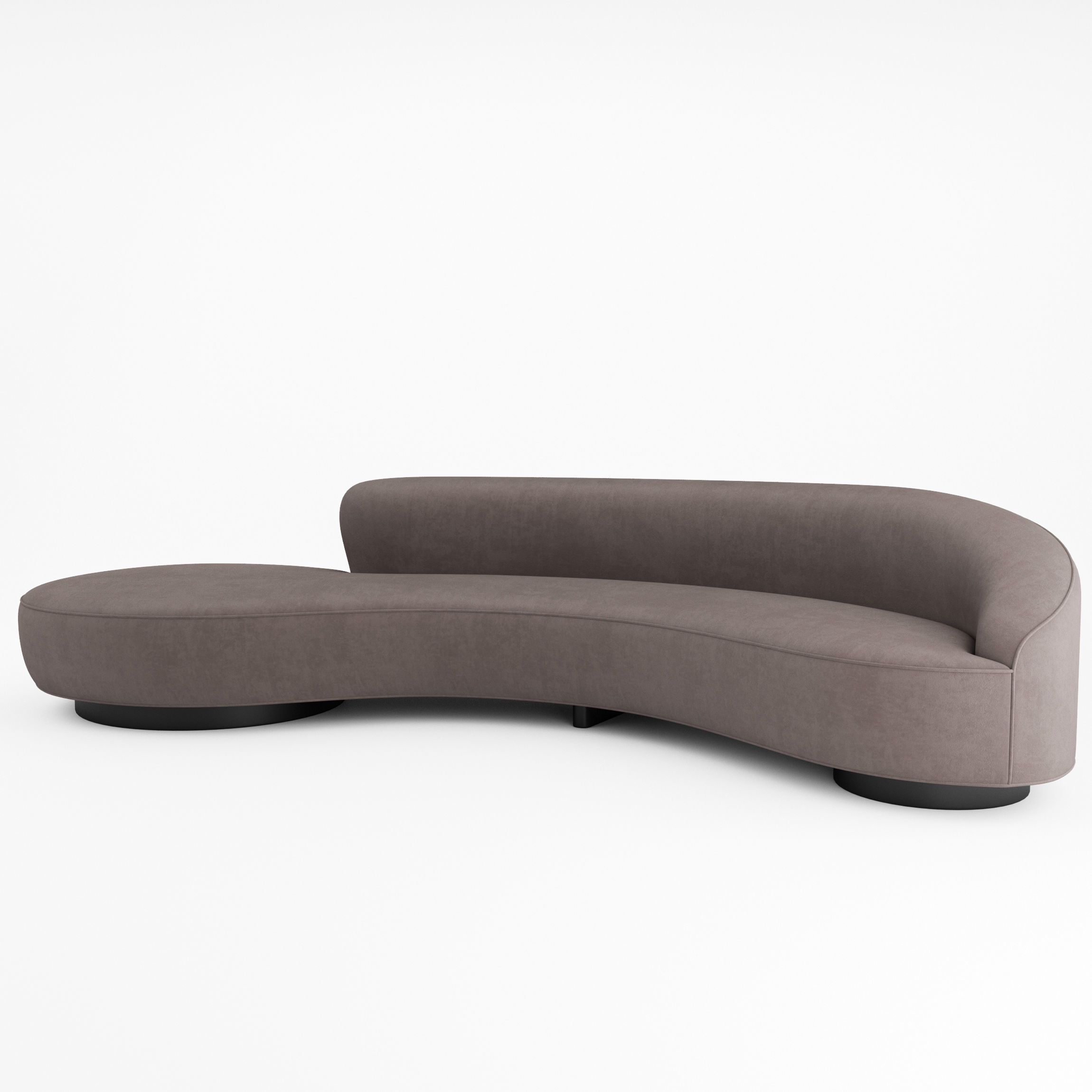 Serpentine Sofa with Arm by Vladimir Kagan 3D model_7