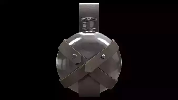 Metal Flask with Leather support