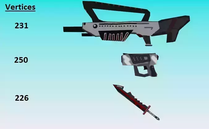 Low Poly Fantasy Weapon Pack Low-poly 3D model