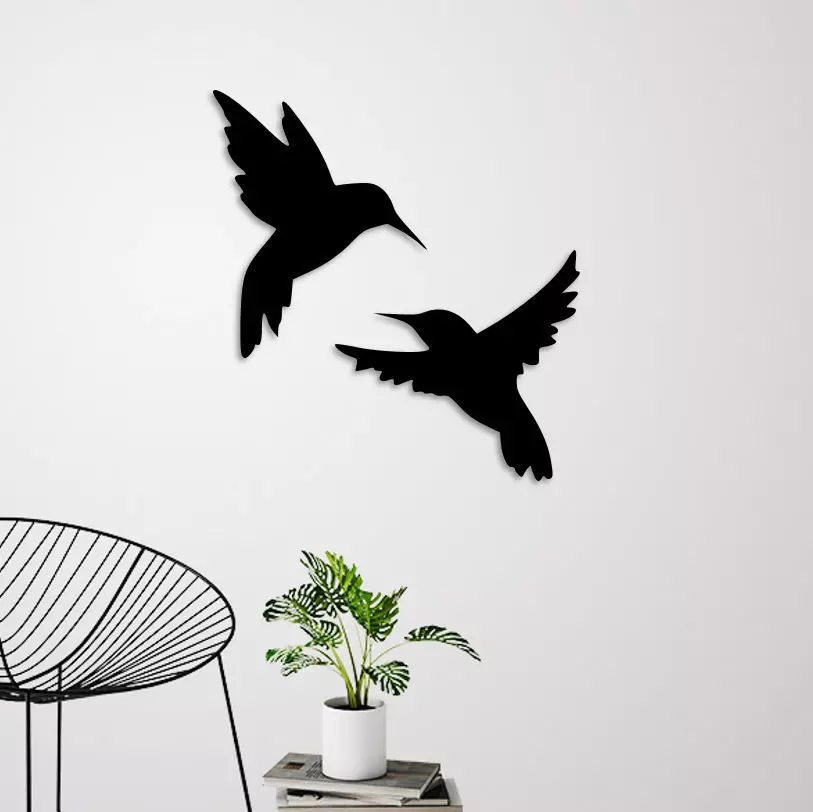 Flying birds wall decoration 3D print model_0