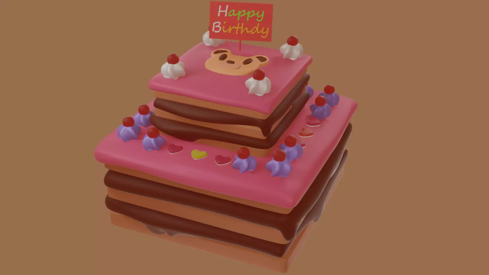 Cake Birthday V2 3D print model