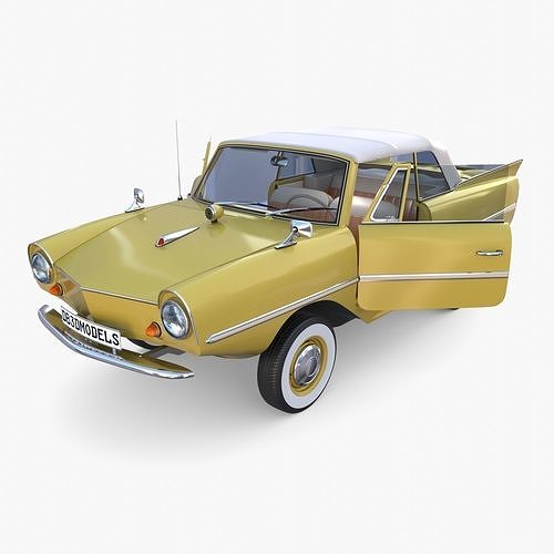 Generic 60s Amphibious w Interior Car Top up 3D model
