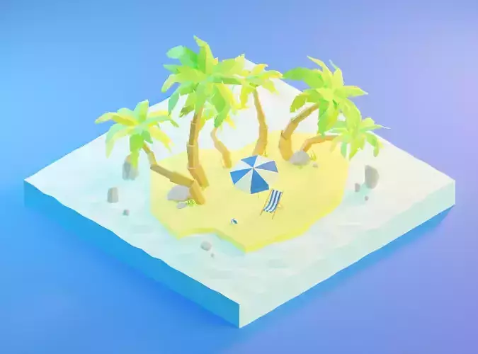 Isometric tropical Island