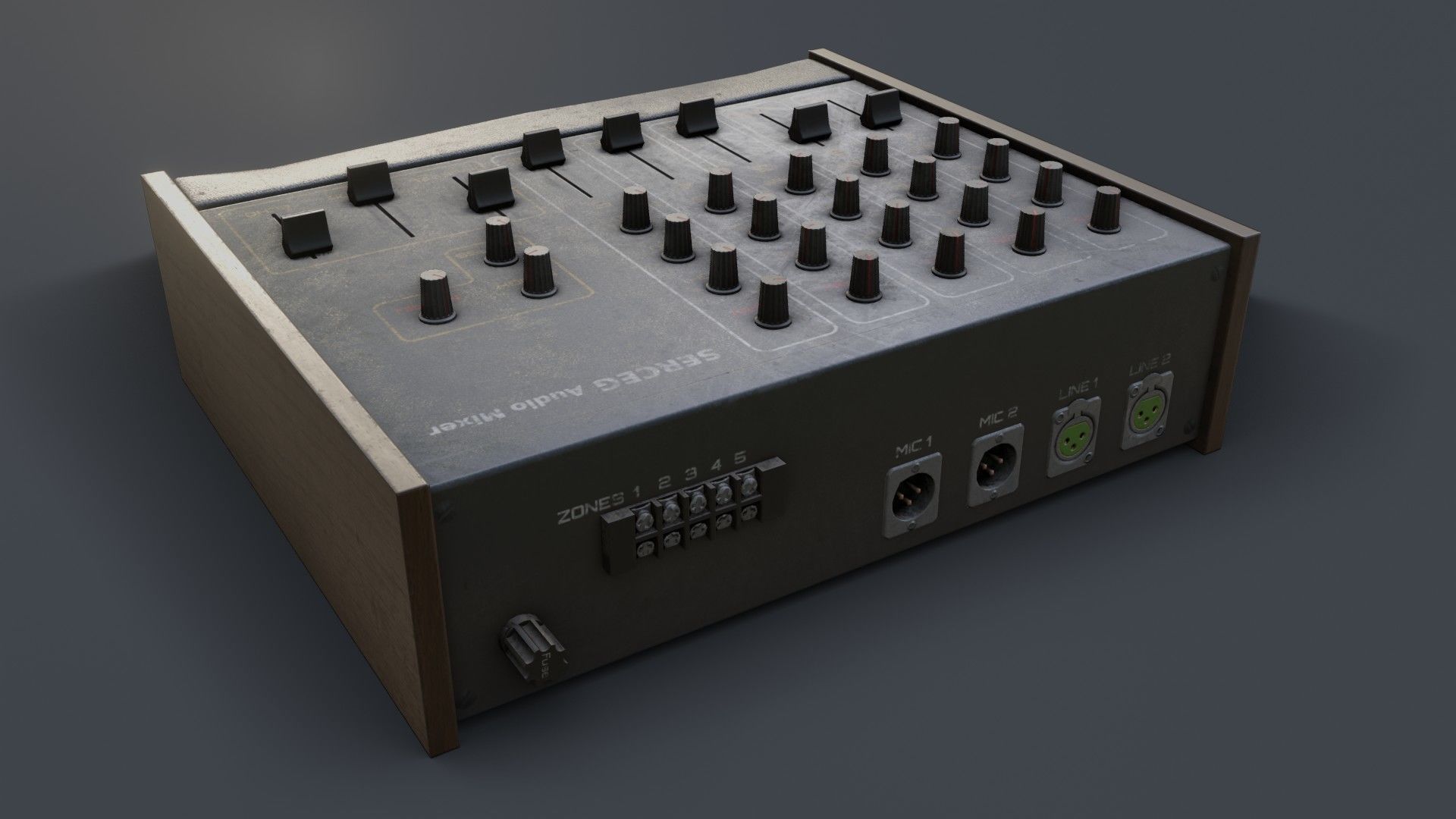 Vintage Audio Mixer Low-poly 3D model_37