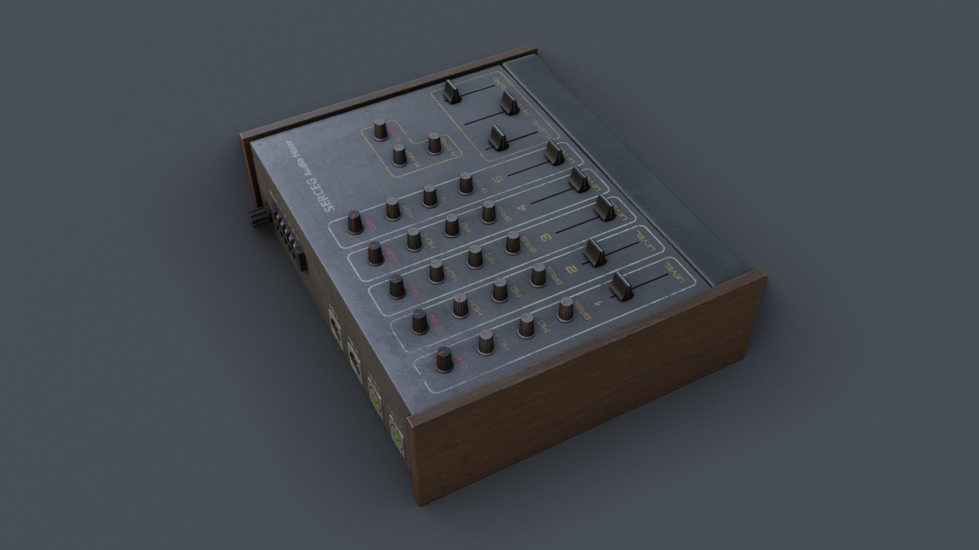 Vintage Audio Mixer Low-poly 3D model_20