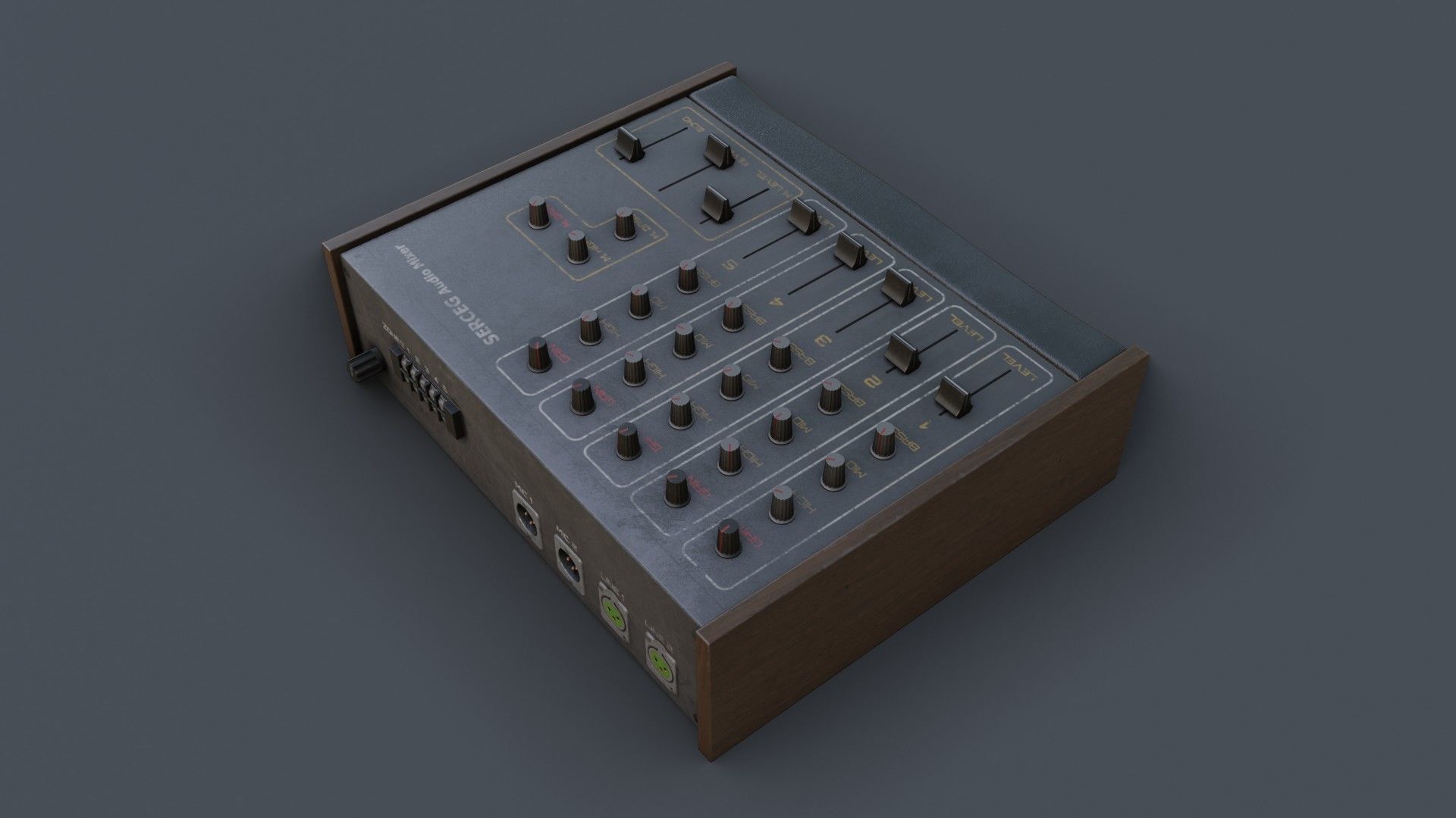 Vintage Audio Mixer Low-poly 3D model_19