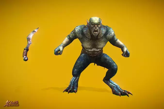 RPG Male Triton Low-poly 3D model