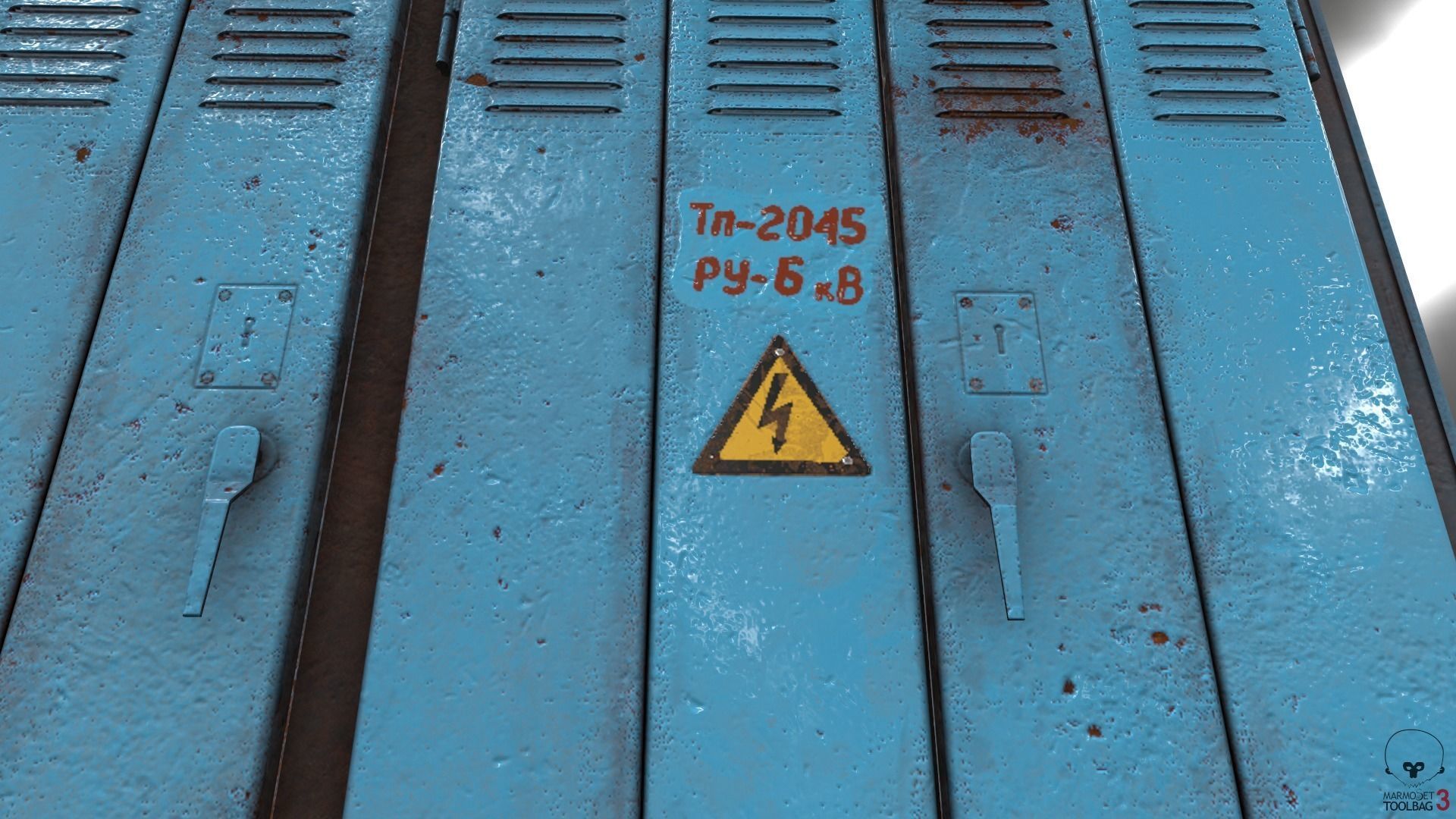 Transformer Substation Low-poly 3D model_15