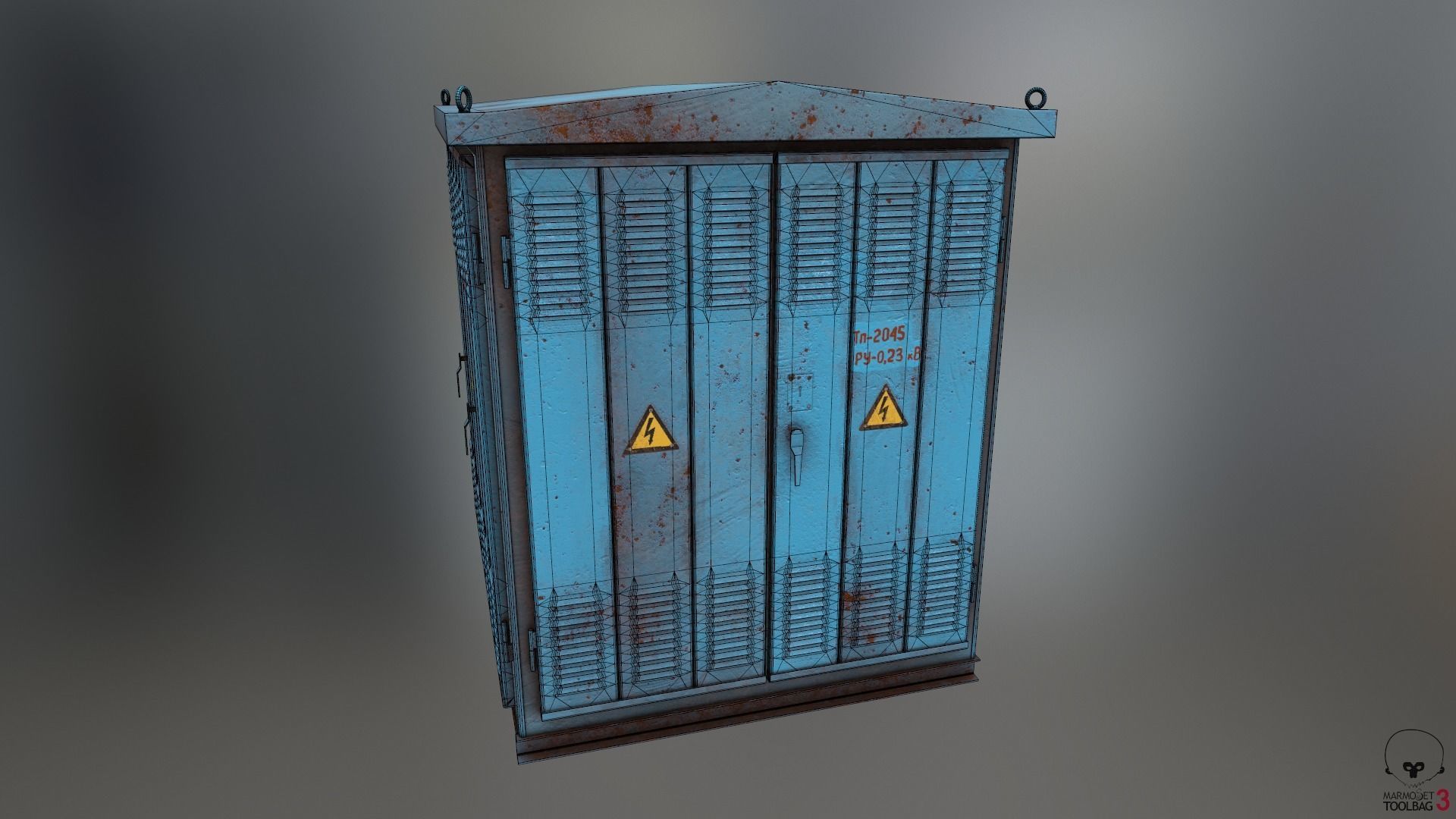 Transformer Substation Low-poly 3D model_32