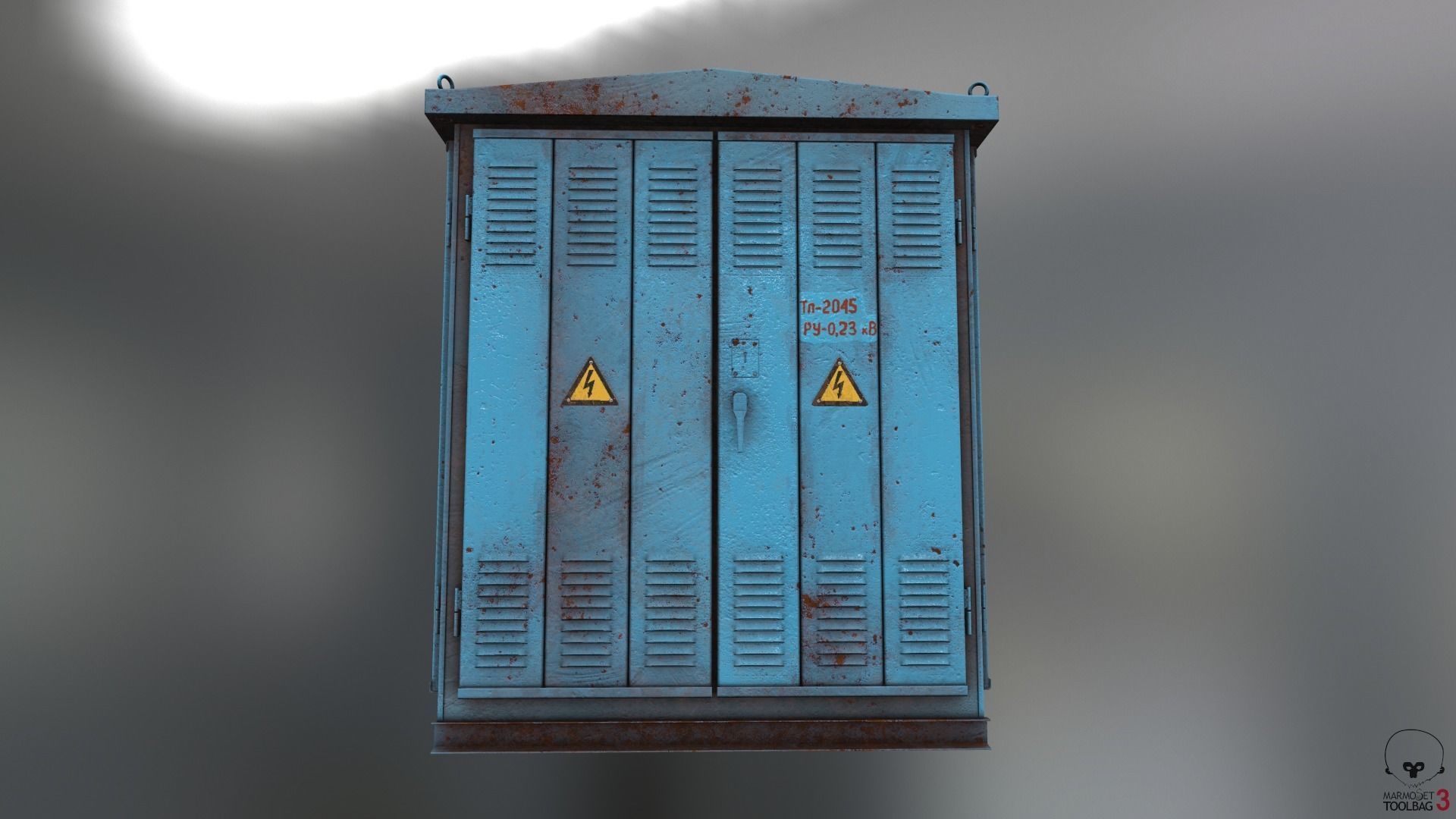 Transformer Substation Low-poly 3D model_4