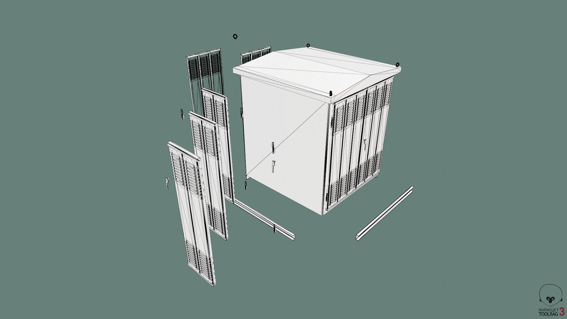Transformer Substation Low-poly 3D model_54