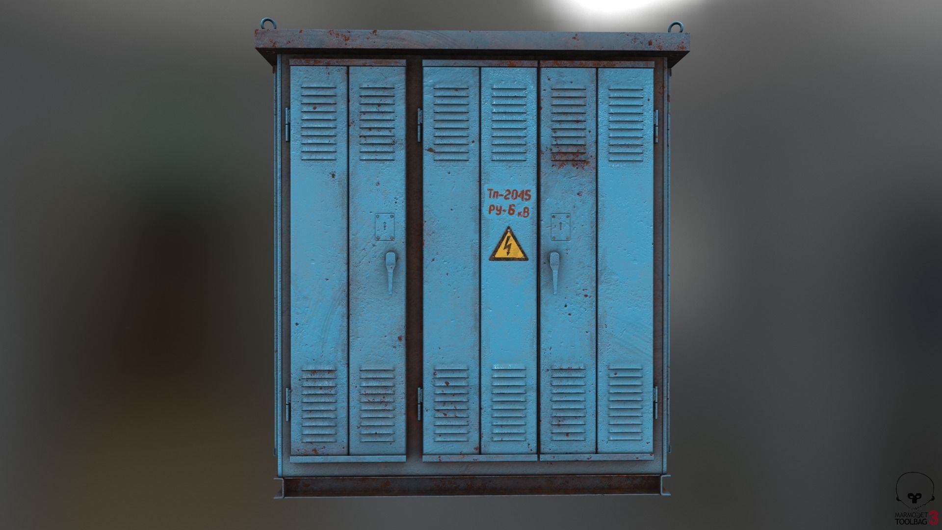 Transformer Substation Low-poly 3D model_10