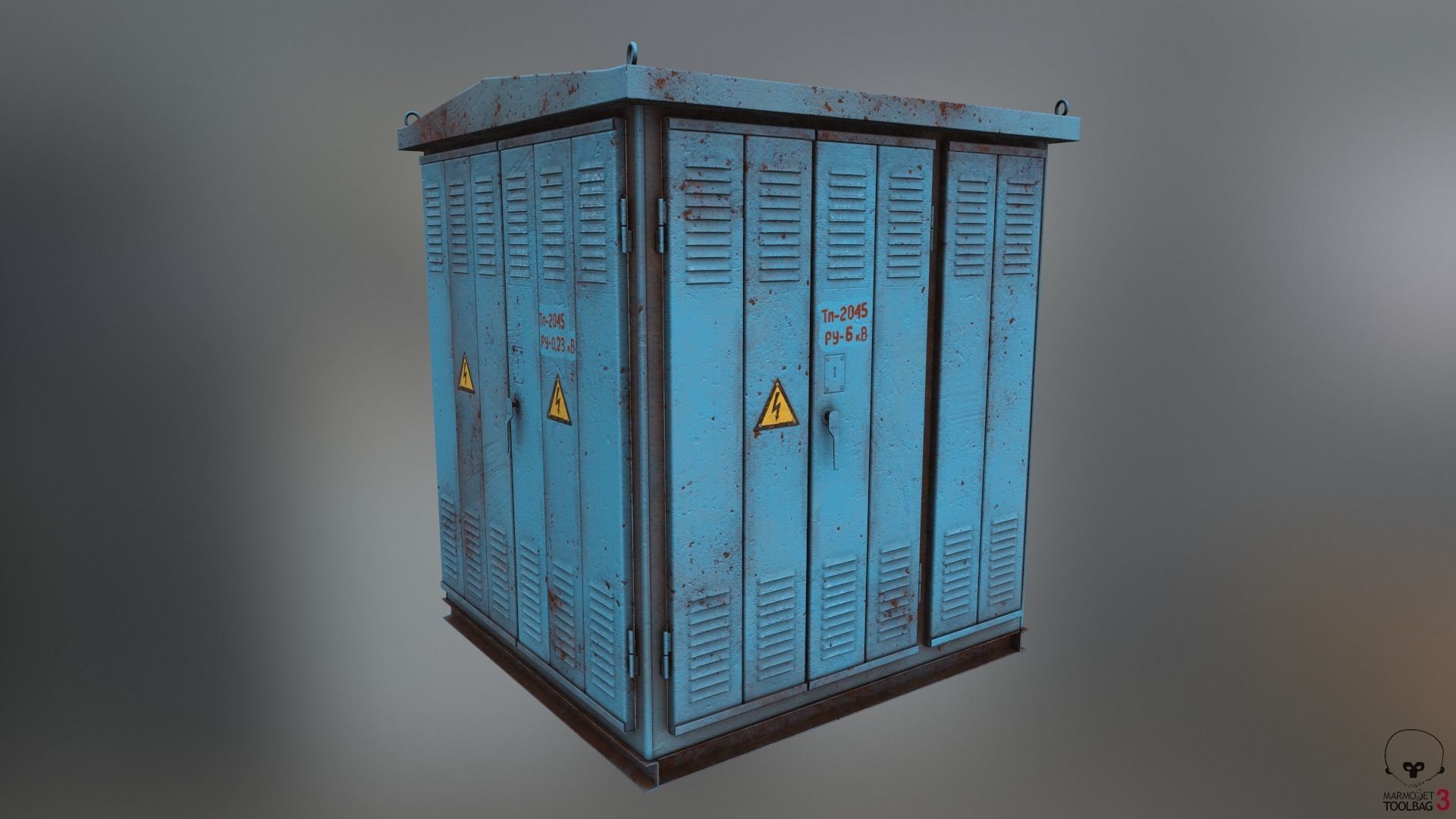 Transformer Substation Low-poly 3D model_2