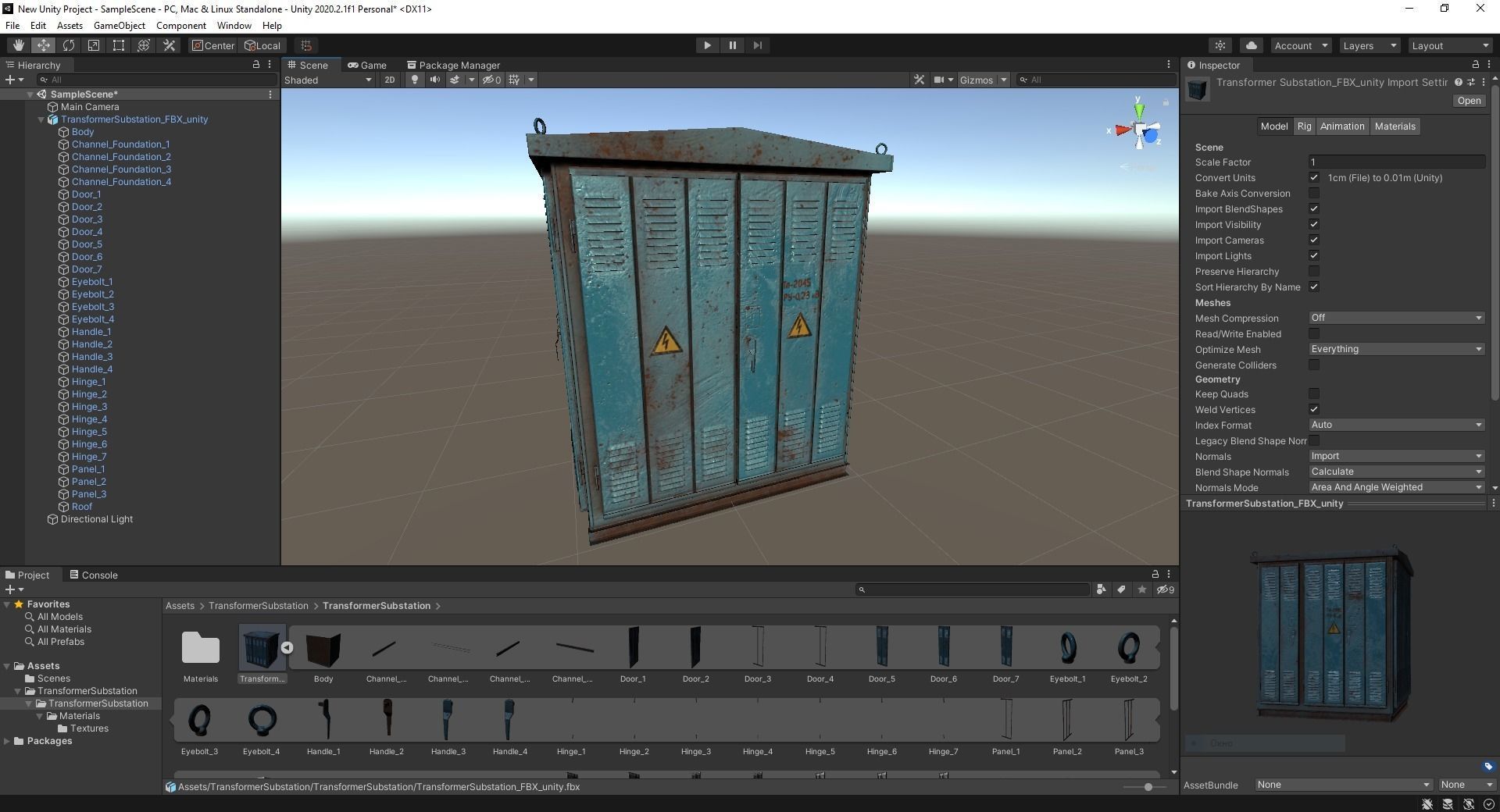 Transformer Substation Low-poly 3D model_62
