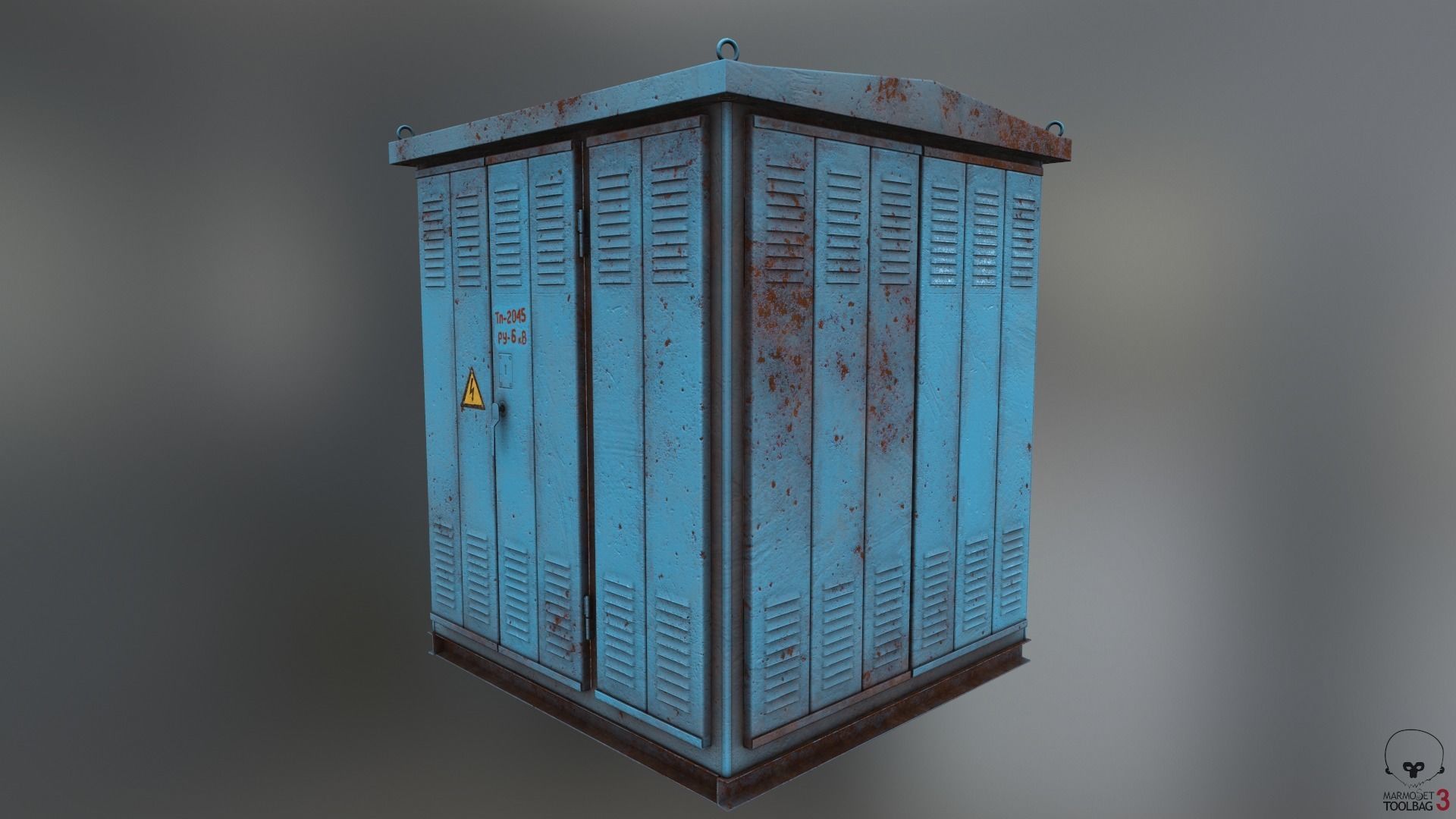 Transformer Substation Low-poly 3D model_7