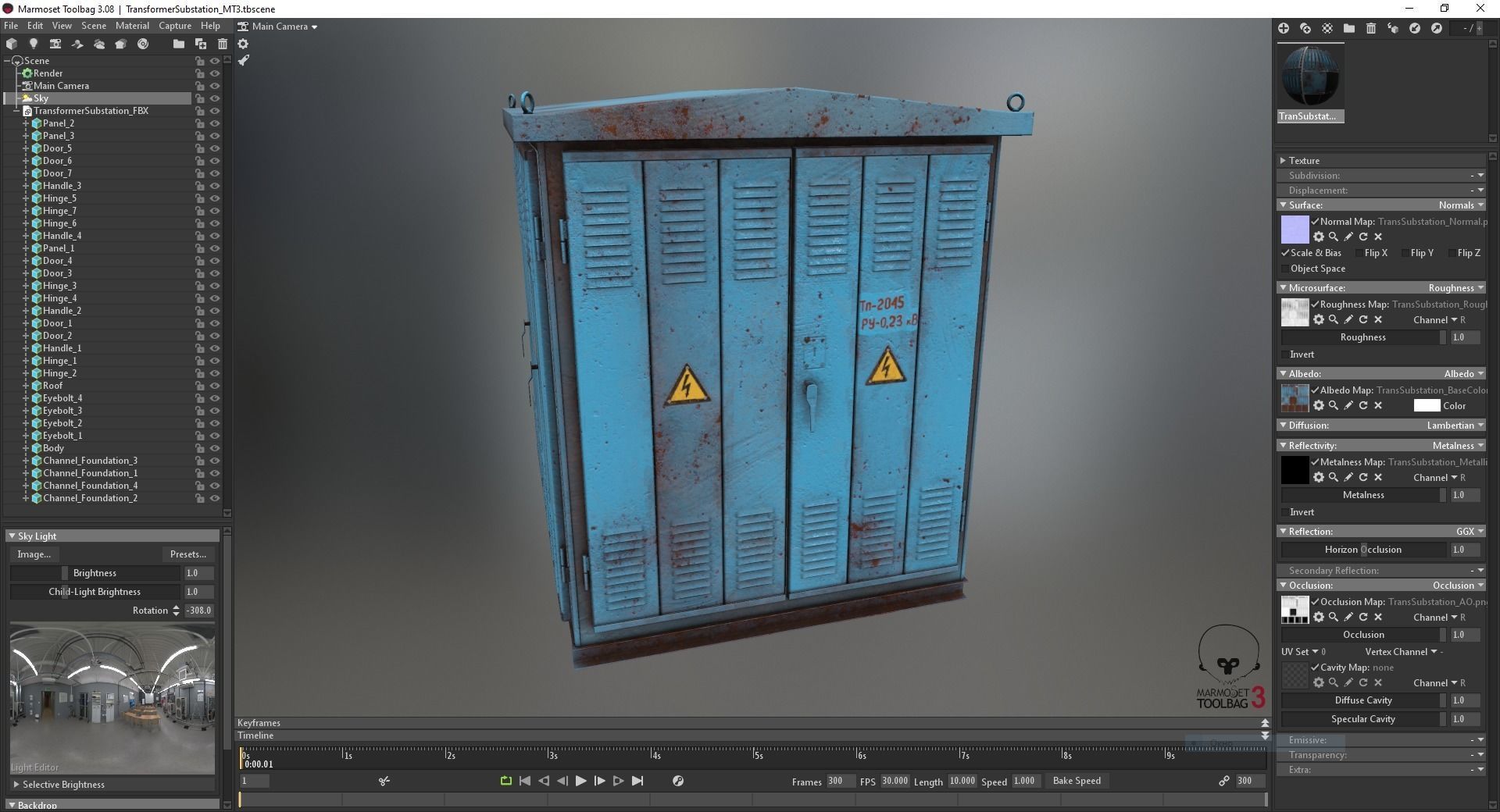 Transformer Substation Low-poly 3D model_60