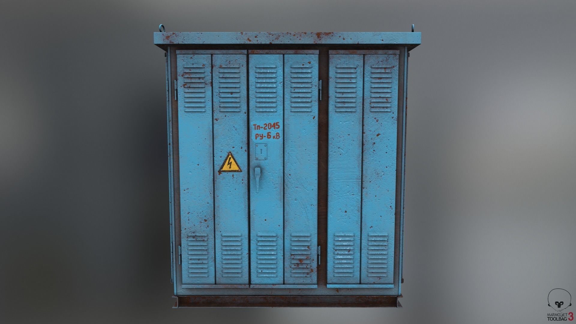 Transformer Substation Low-poly 3D model_6