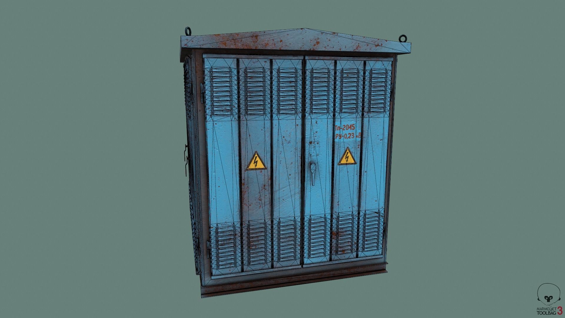 Transformer Substation Low-poly 3D model_46