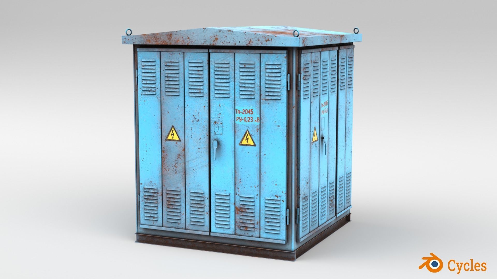 Transformer Substation Low-poly 3D model_3