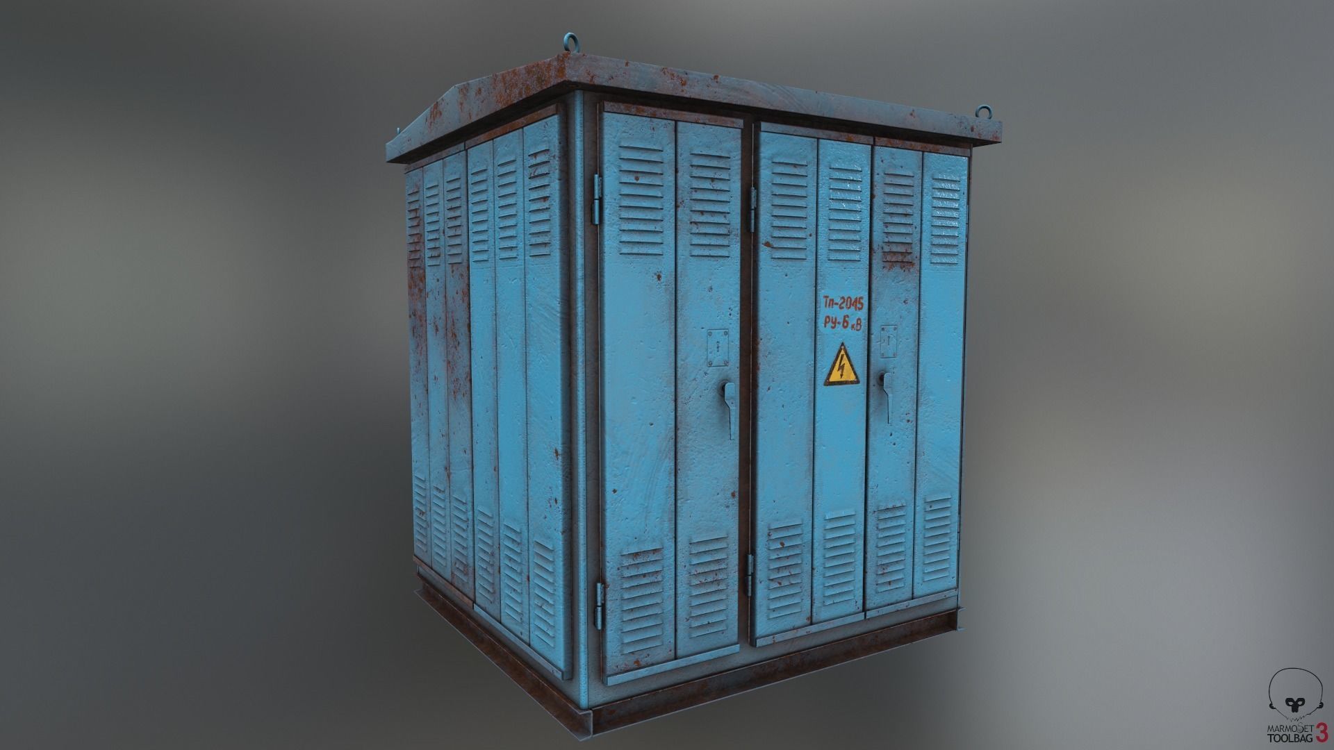 Transformer Substation Low-poly 3D model_9