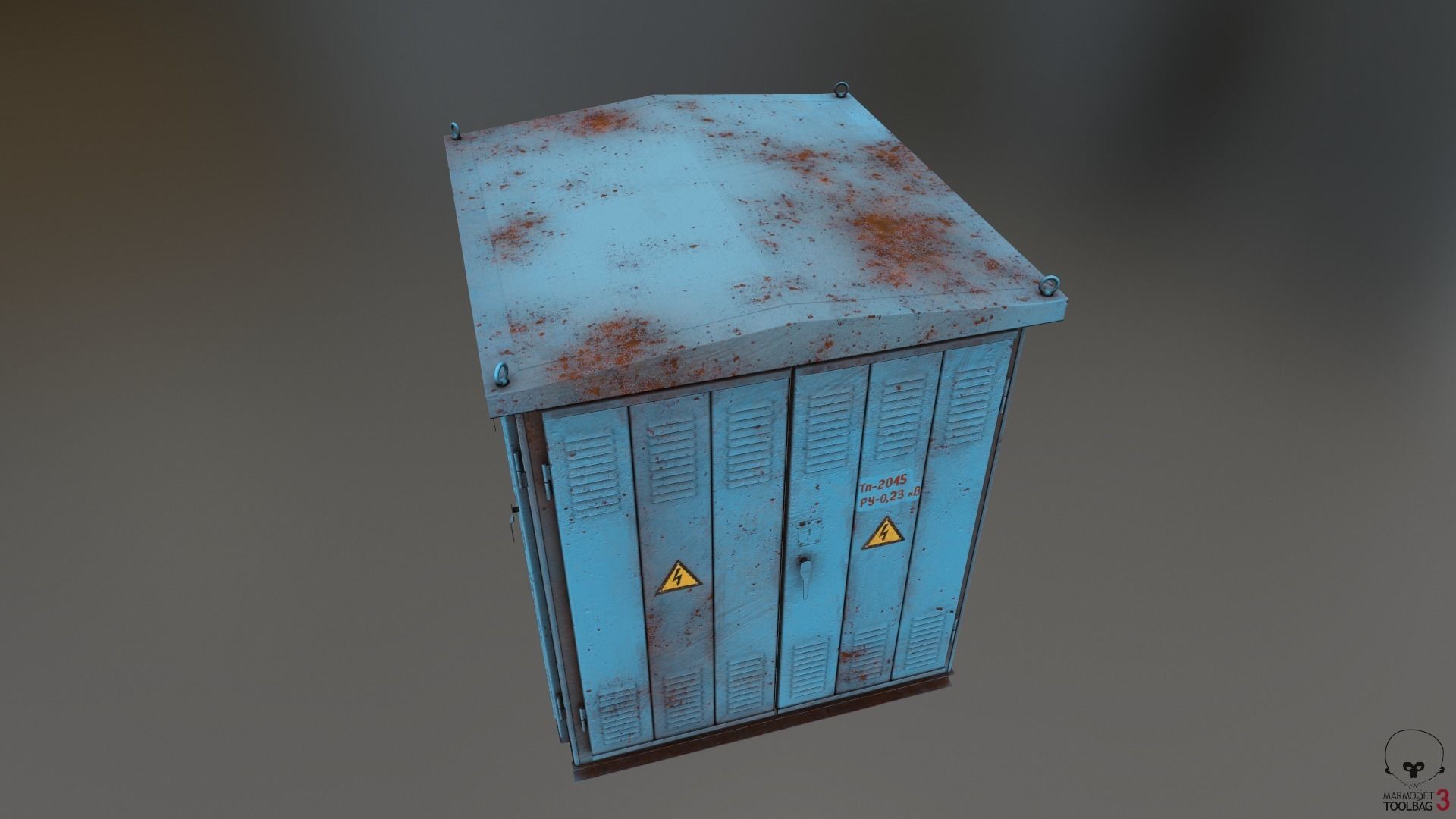 Transformer Substation Low-poly 3D model_11