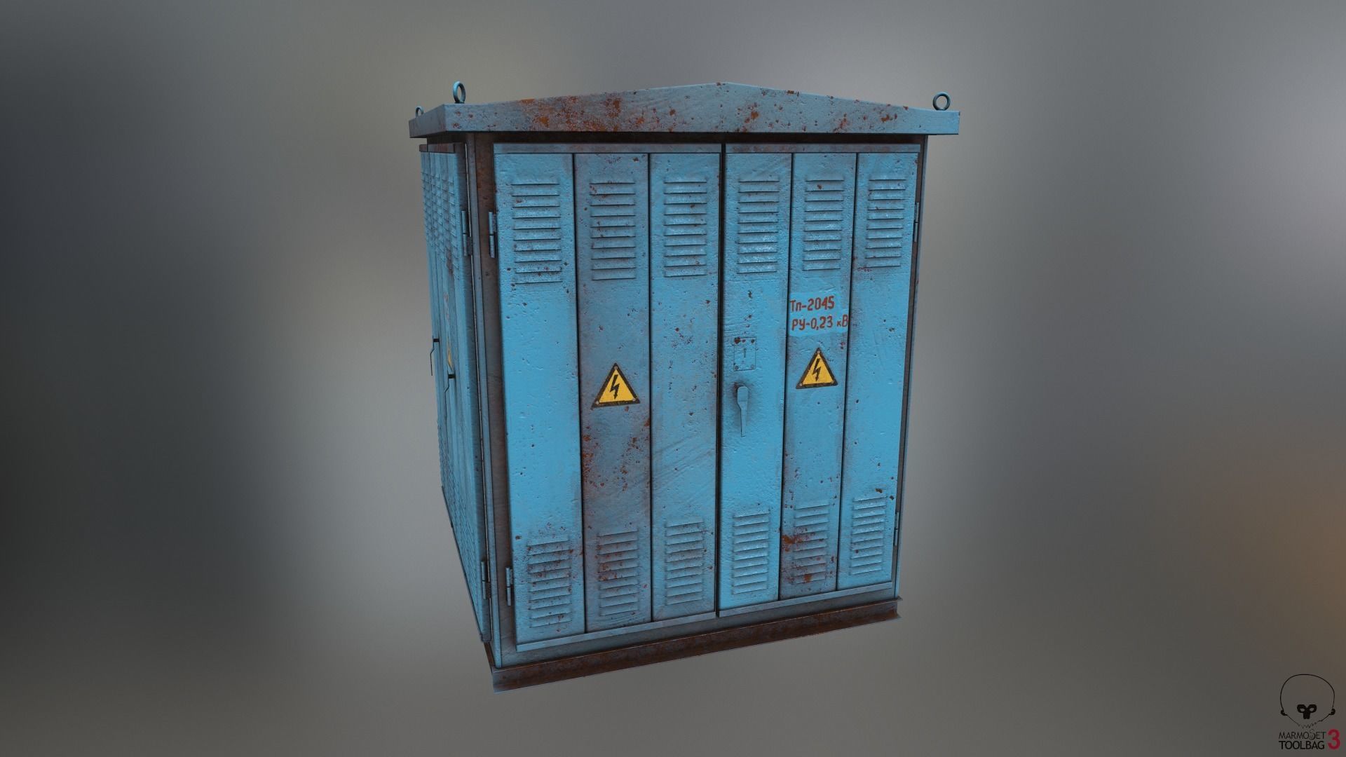 Transformer Substation Low-poly 3D model_0