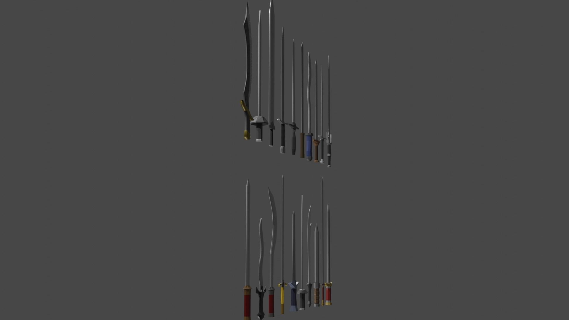 Sword Set Lowpoly Style Low-poly 3D model_11