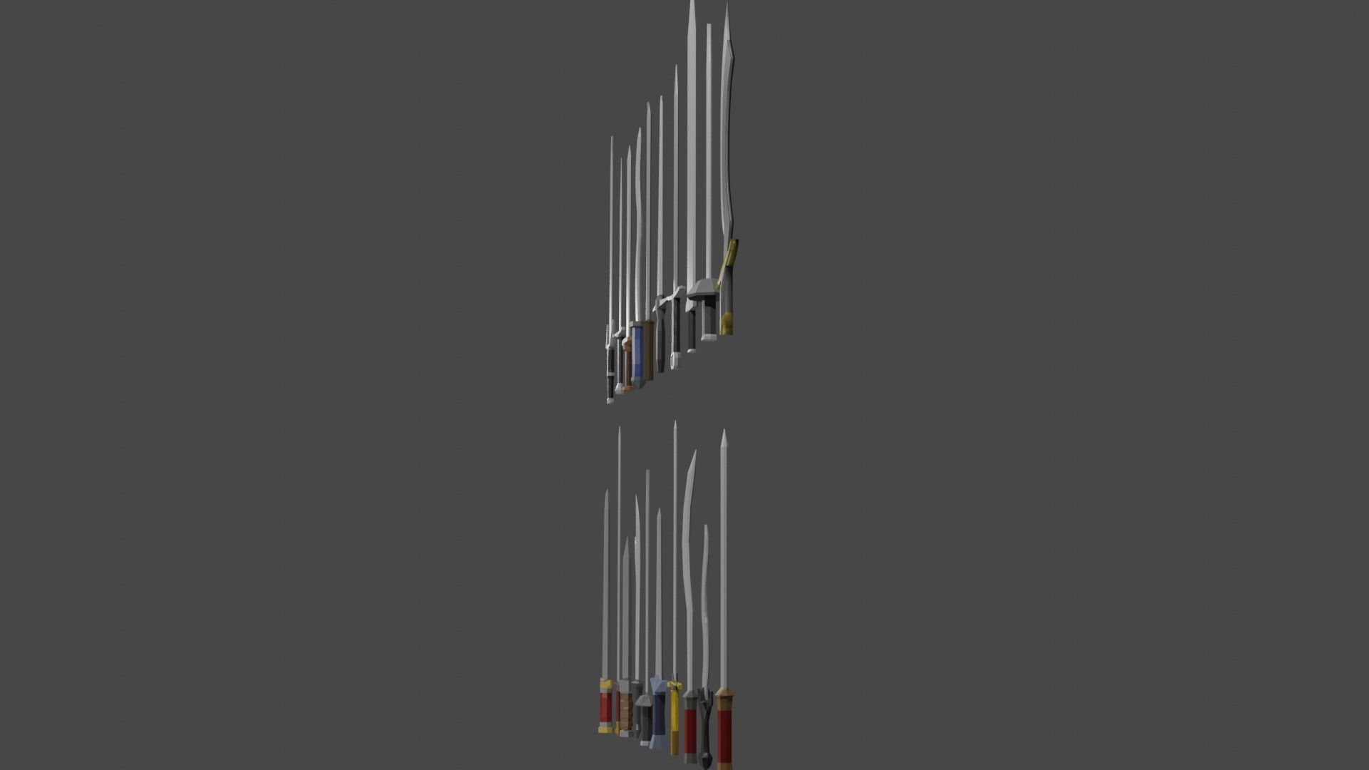 Sword Set Lowpoly Style Low-poly 3D model_9