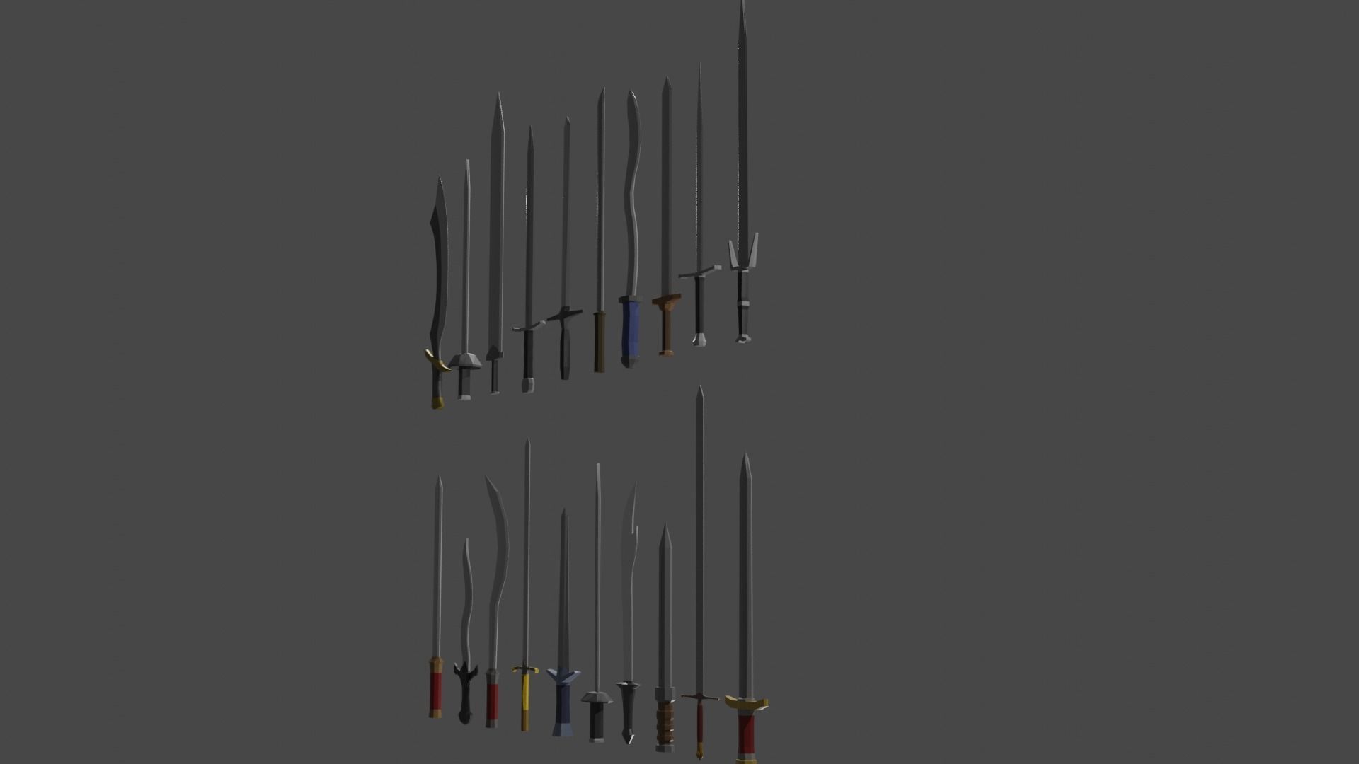 Sword Set Lowpoly Style Low-poly 3D model_20