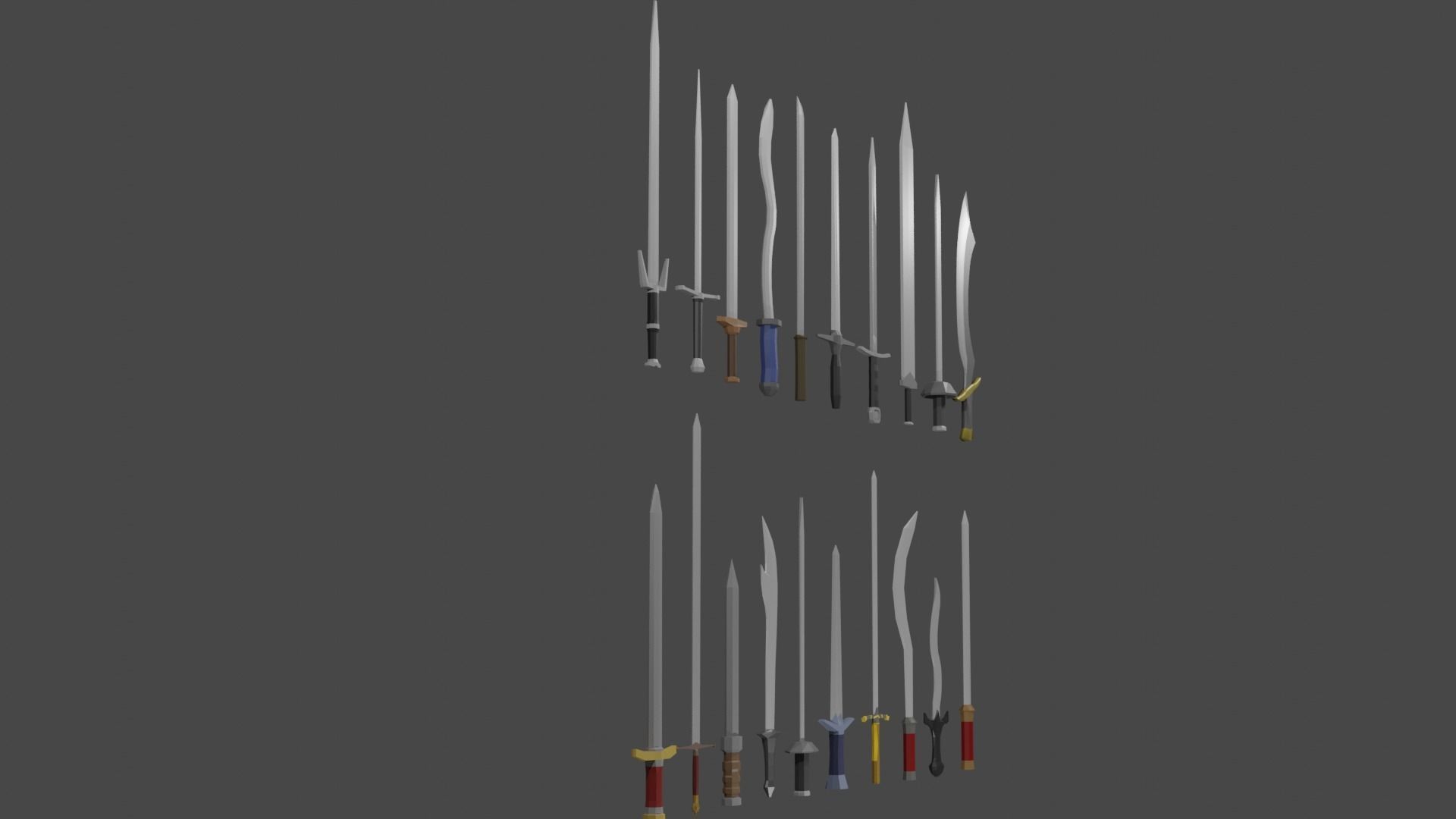 Sword Set Lowpoly Style Low-poly 3D model_22