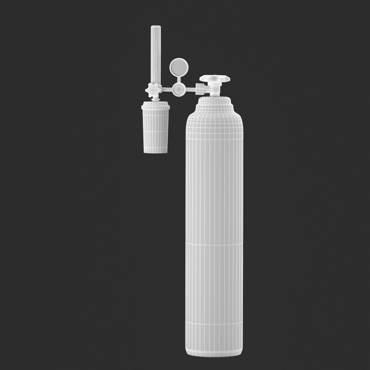 Medical Oxygen Cylinder 3D model Low-poly 3D model_4