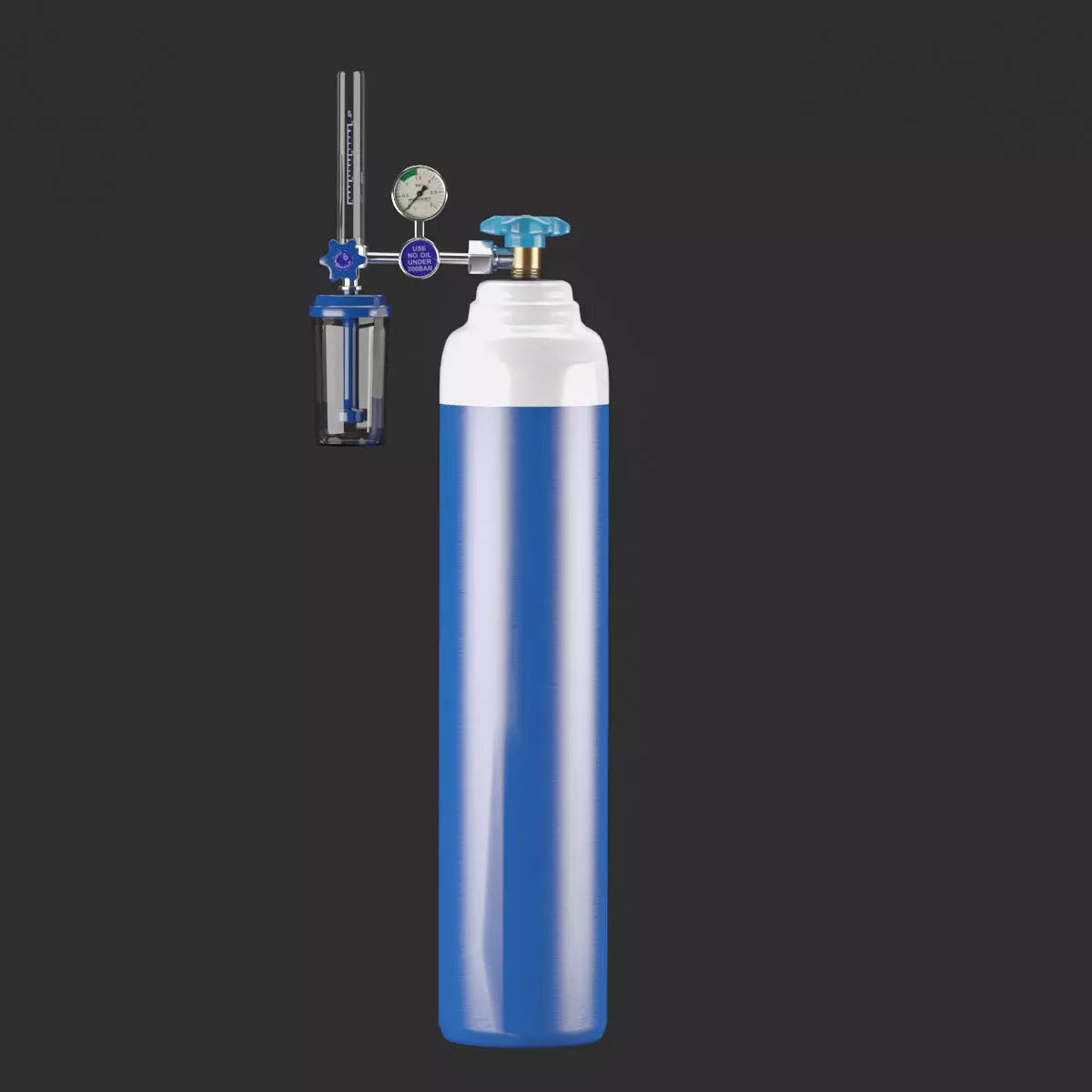 Medical Oxygen Cylinder 3D model Low-poly 3D model_0